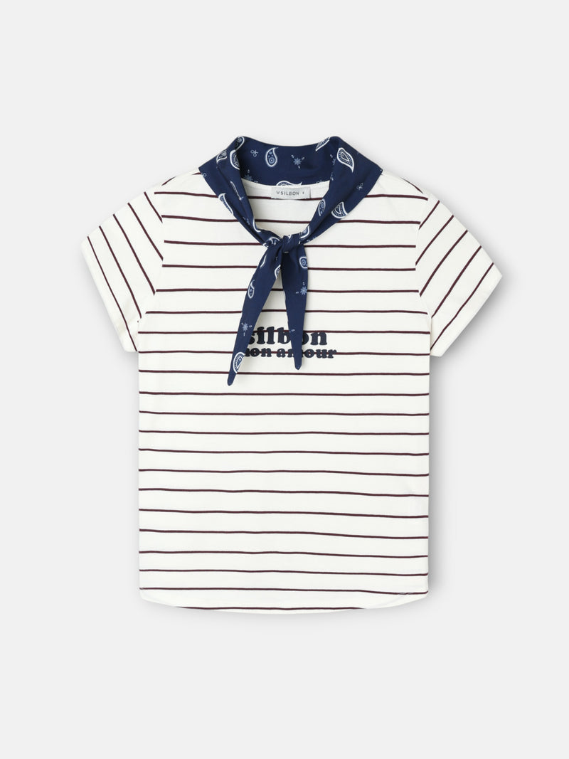 Camiseta woman aplique silbon bandana morada