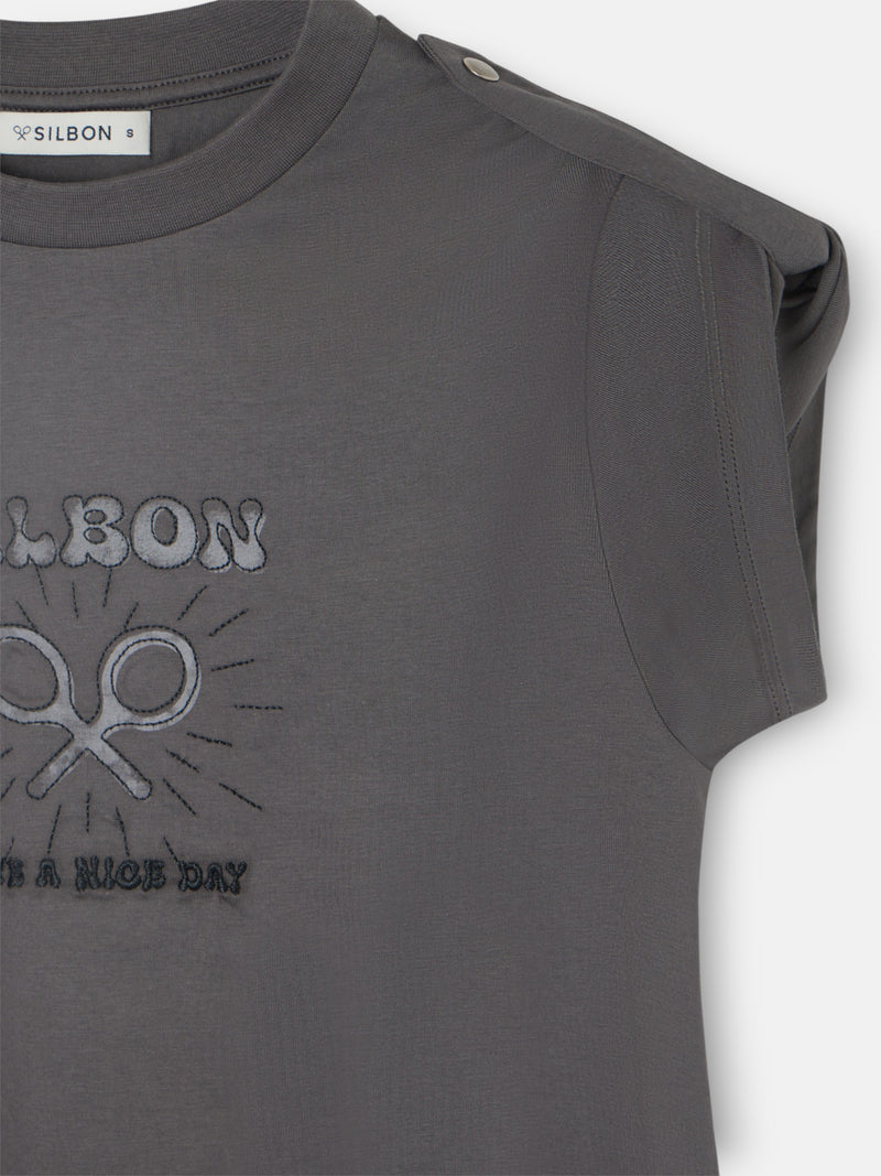 Camiseta woman roll out have a nice day negra