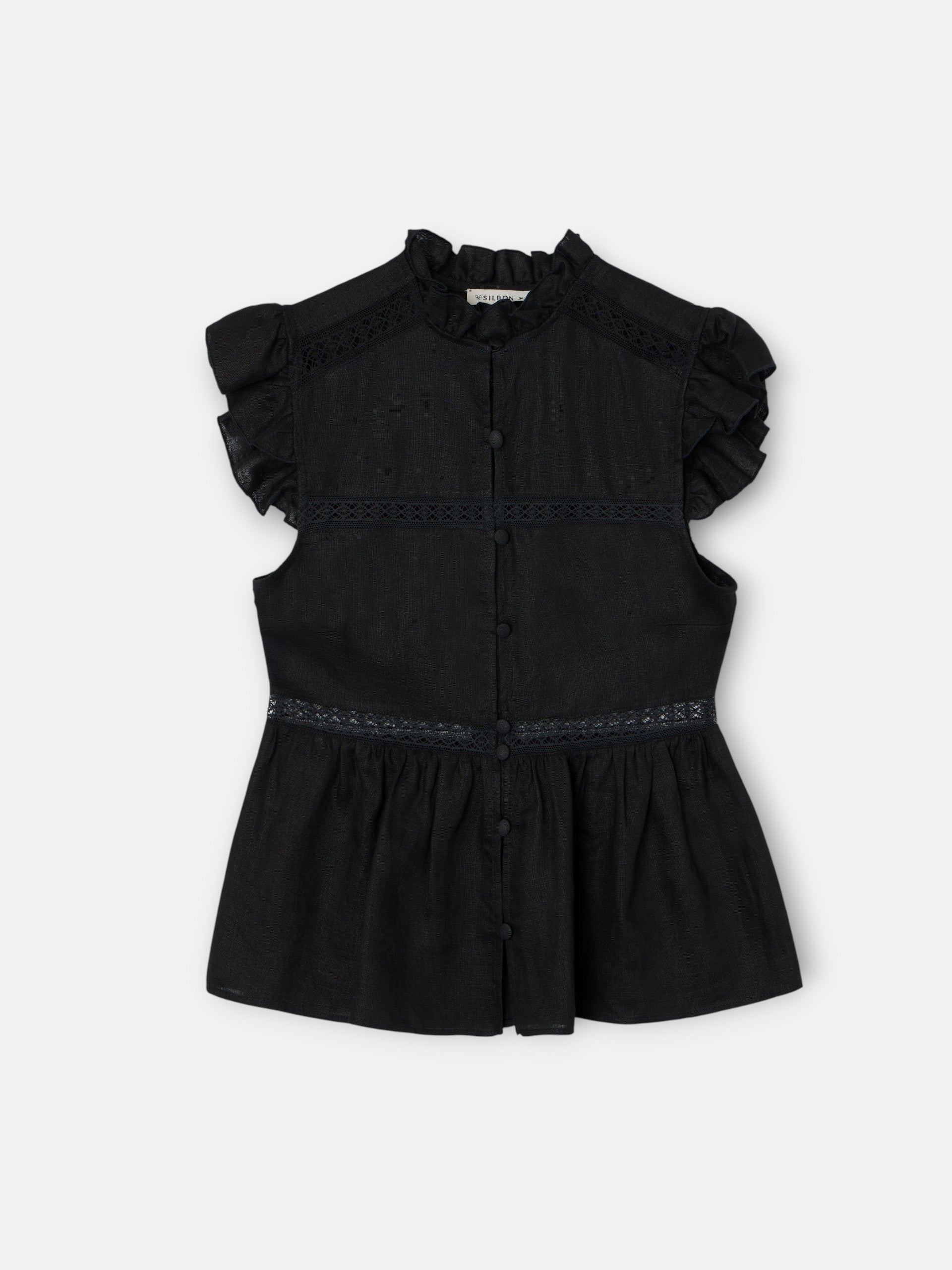 Blusa preta com detalhes bordados
