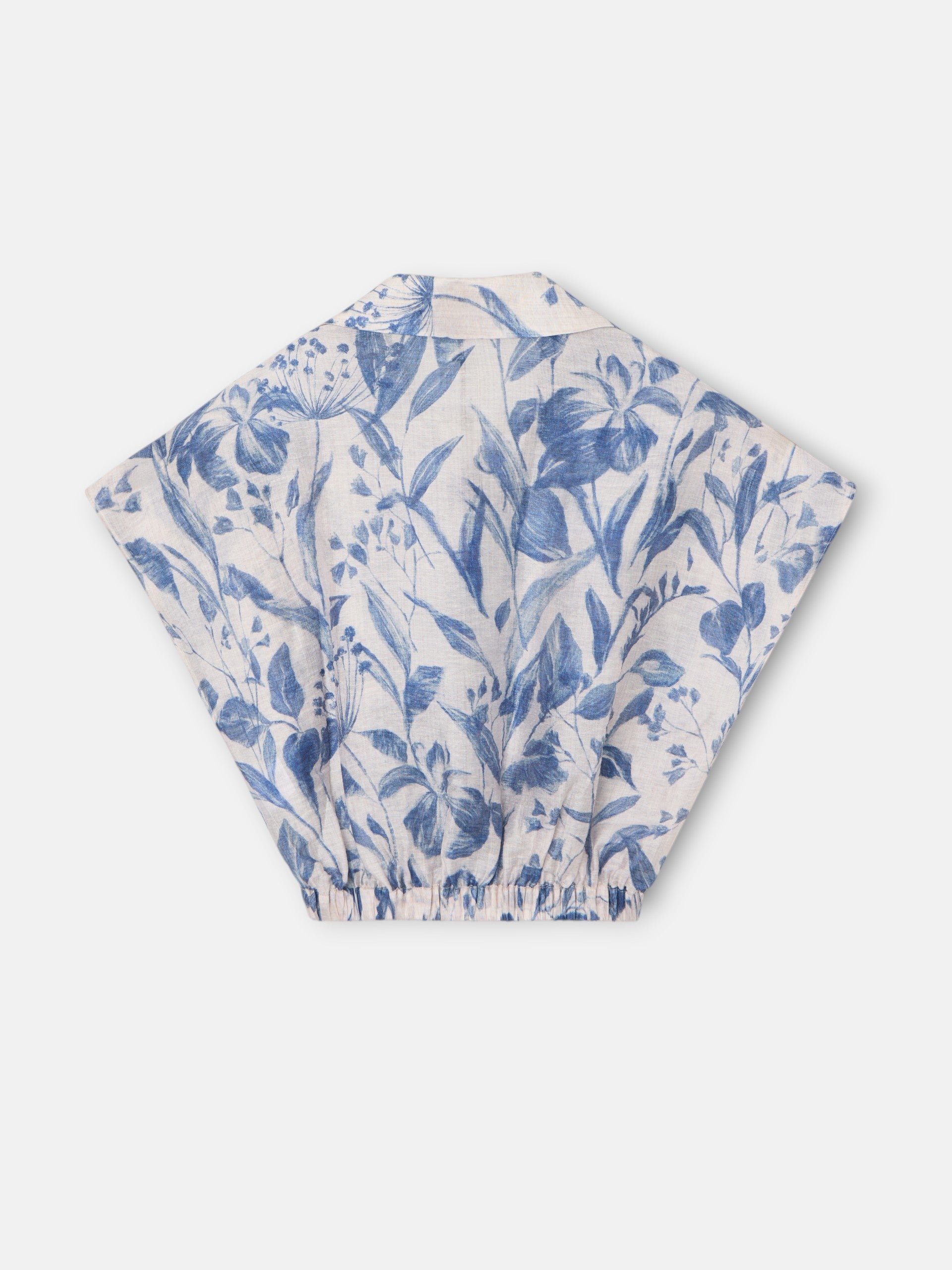 Blusa corta estampado flores azul