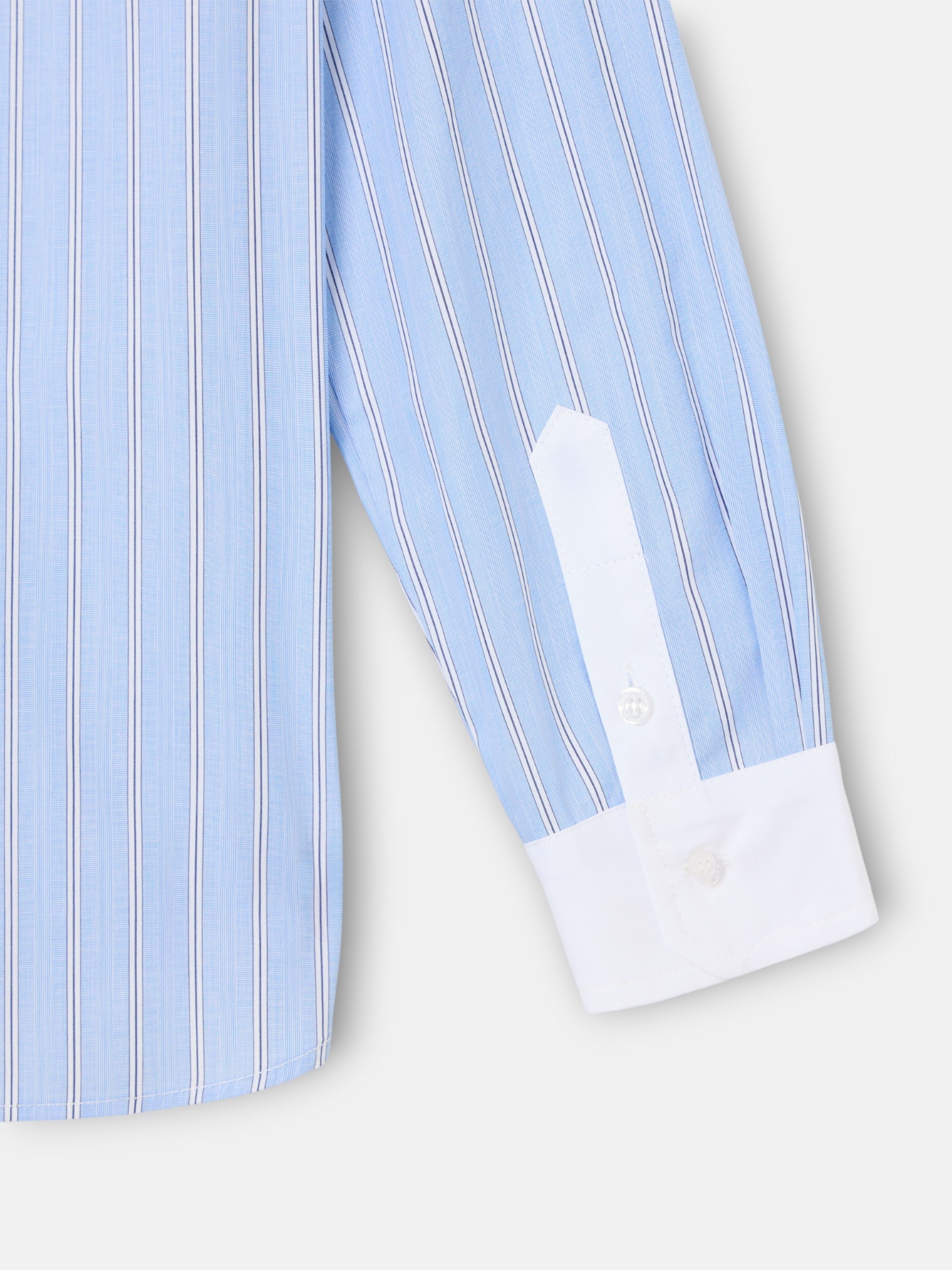 Camisa estrutura riscas azul-claro