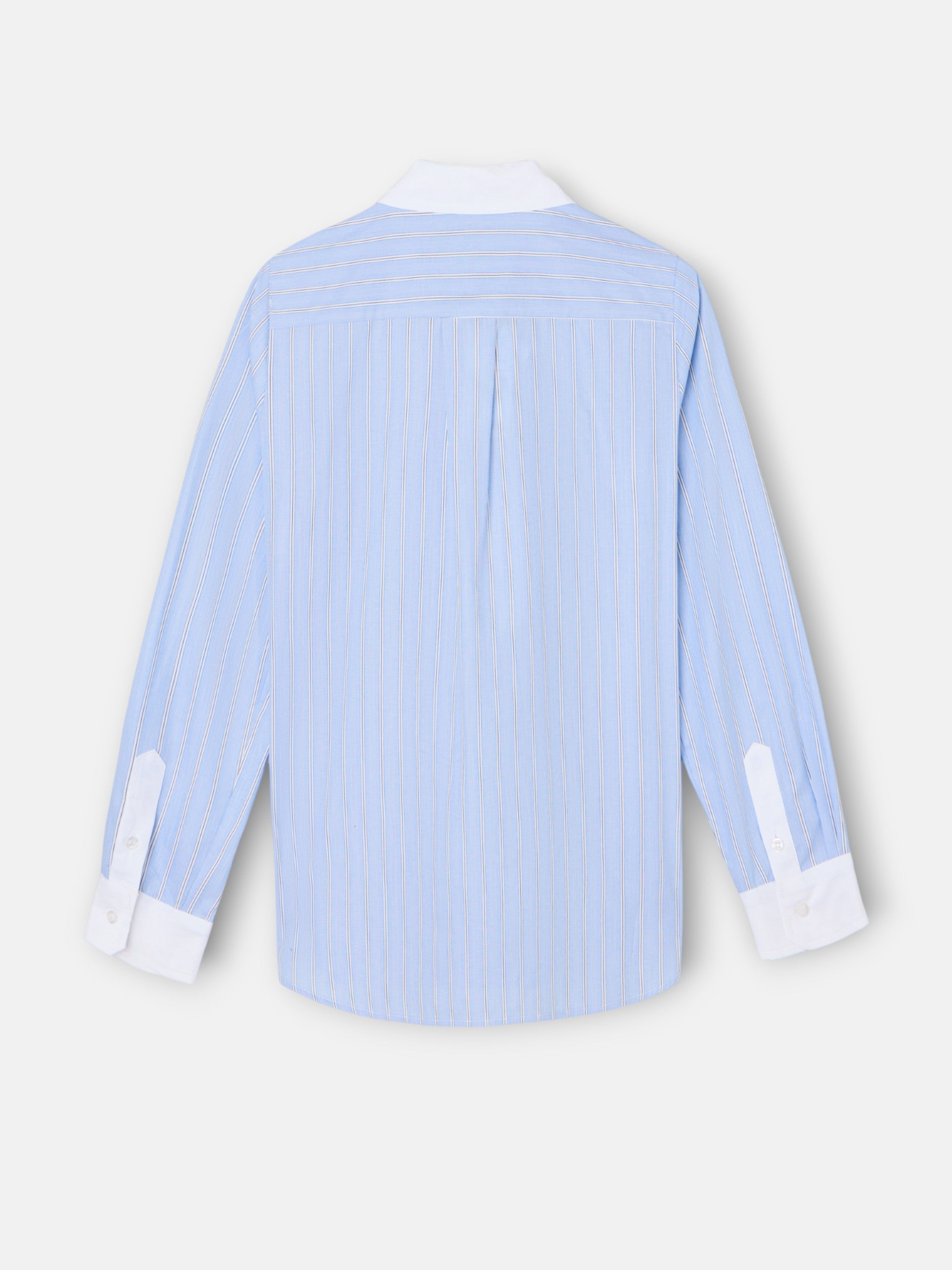 Camisa estrutura riscas azul-claro