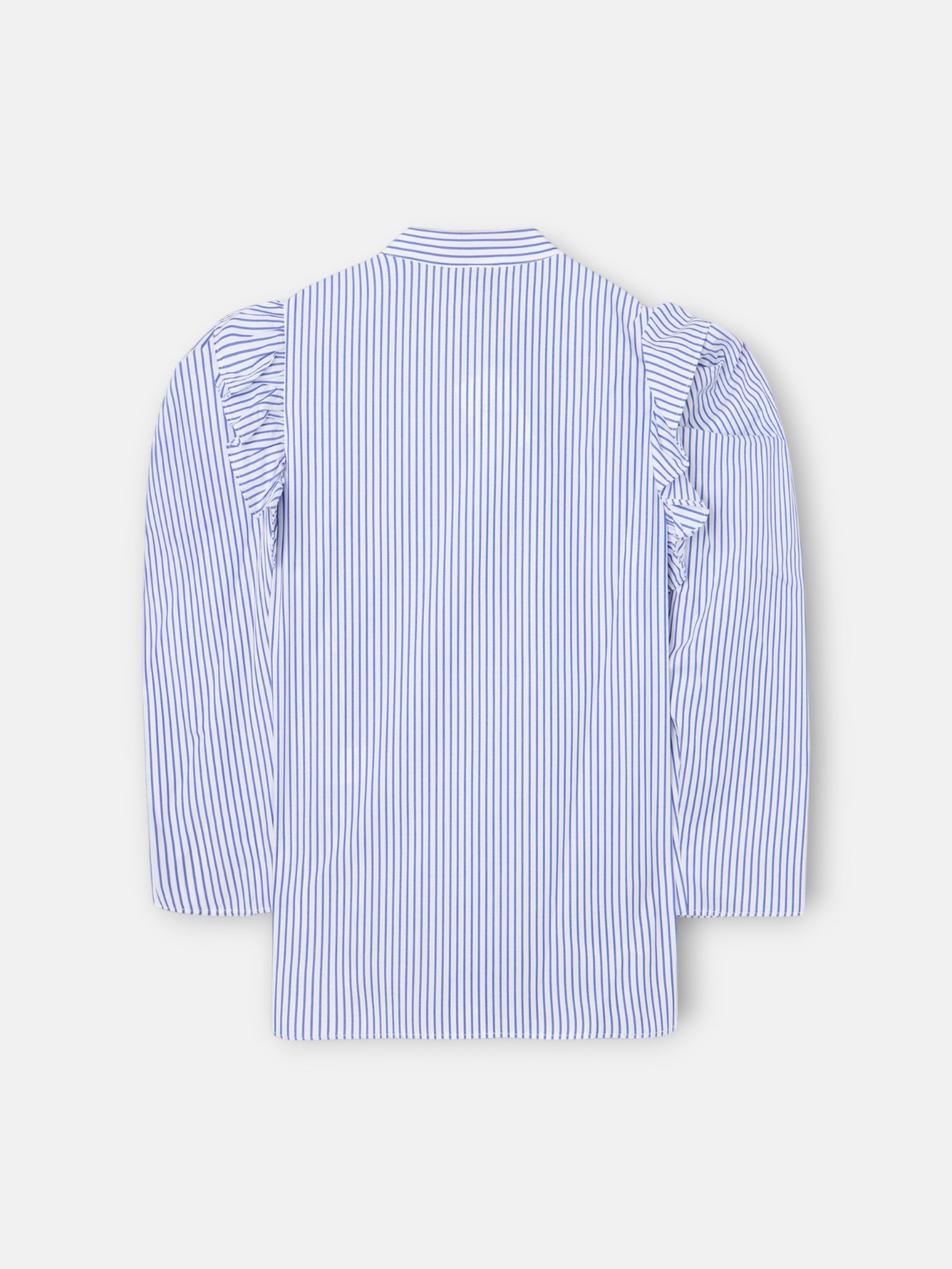 Camisa manga abullonada rayas azules y blancas