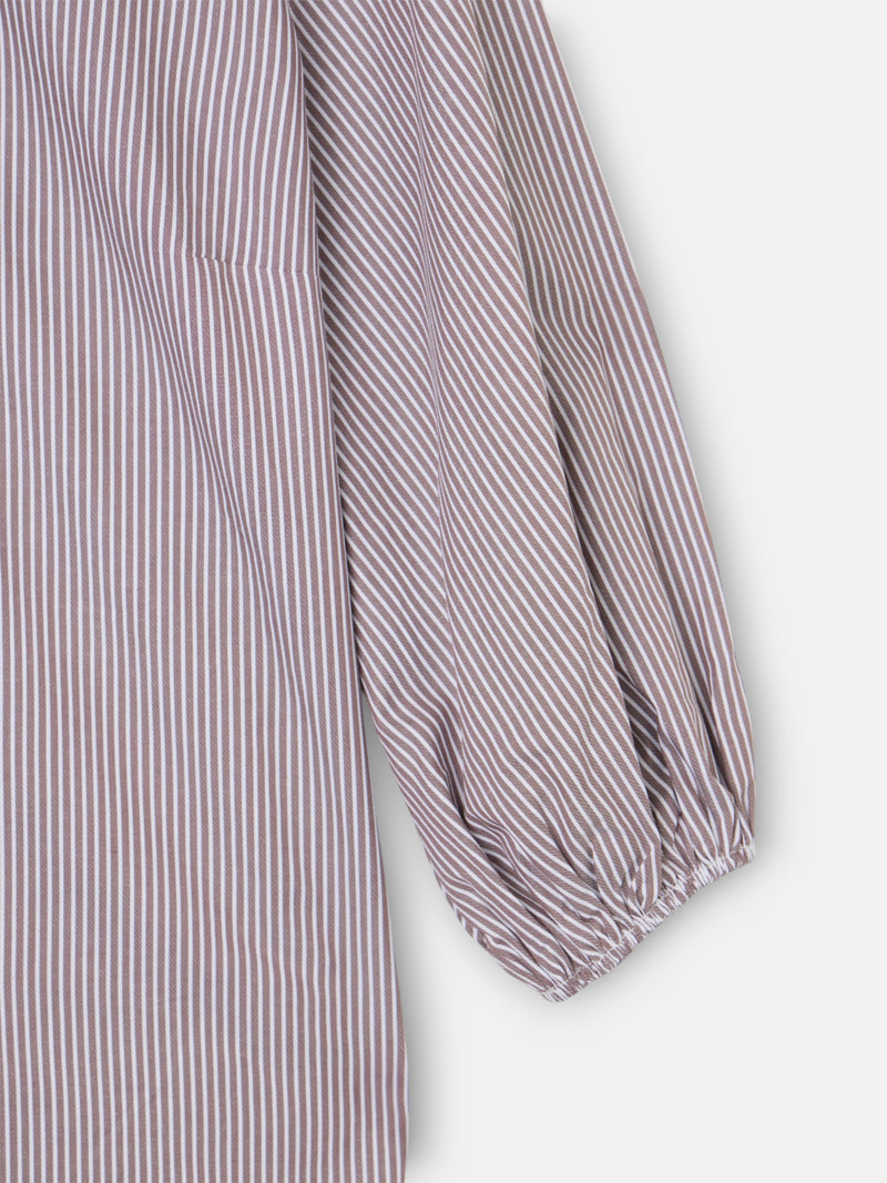 Camisa manga farol rayas marrones