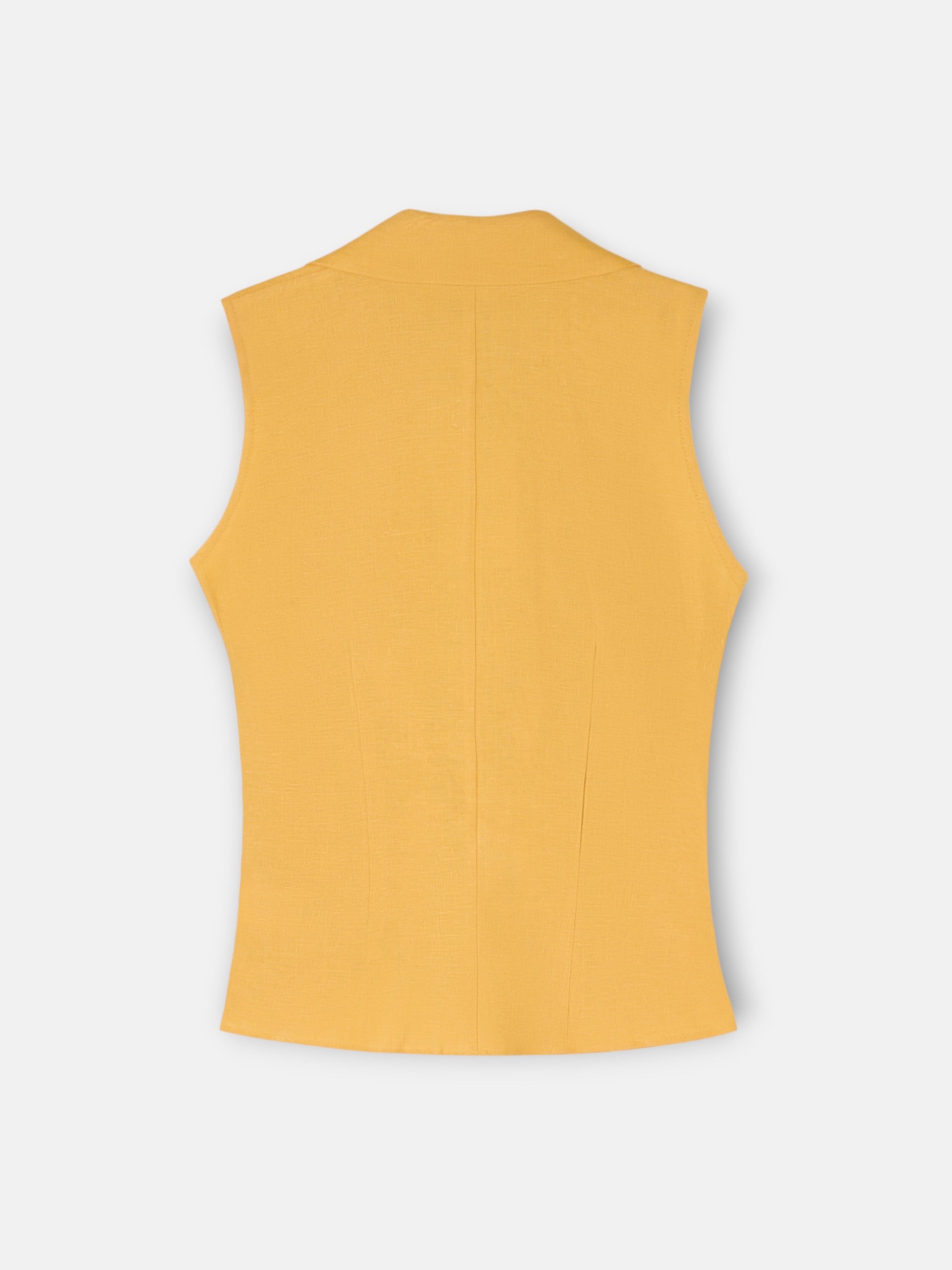 Top abas linho amarelo