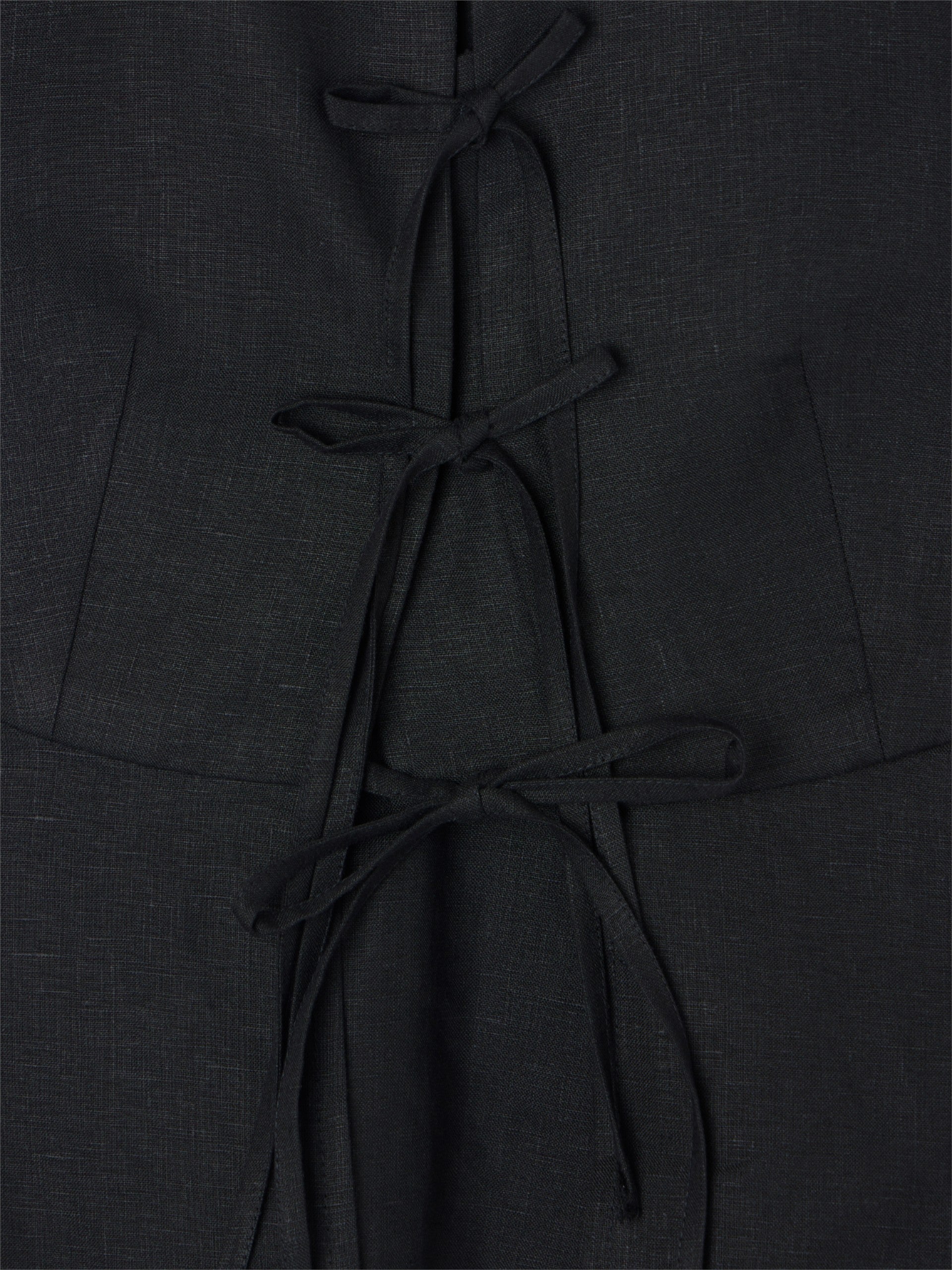 black linen vest with ties