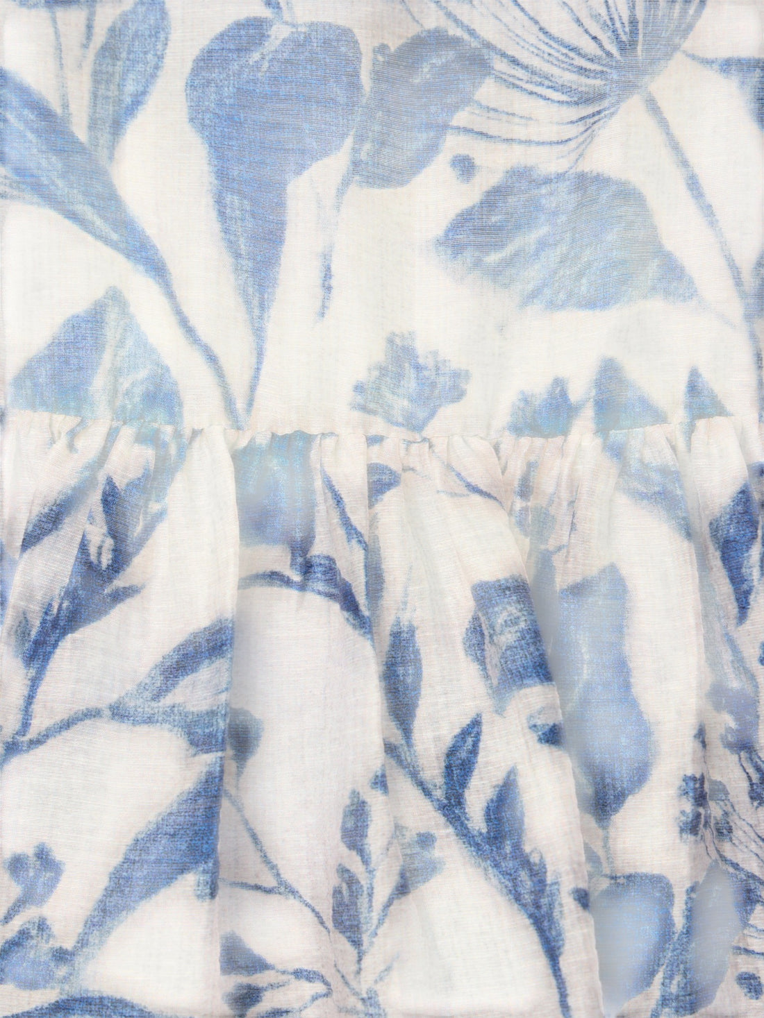 Jupe imprimée fleurs bleues