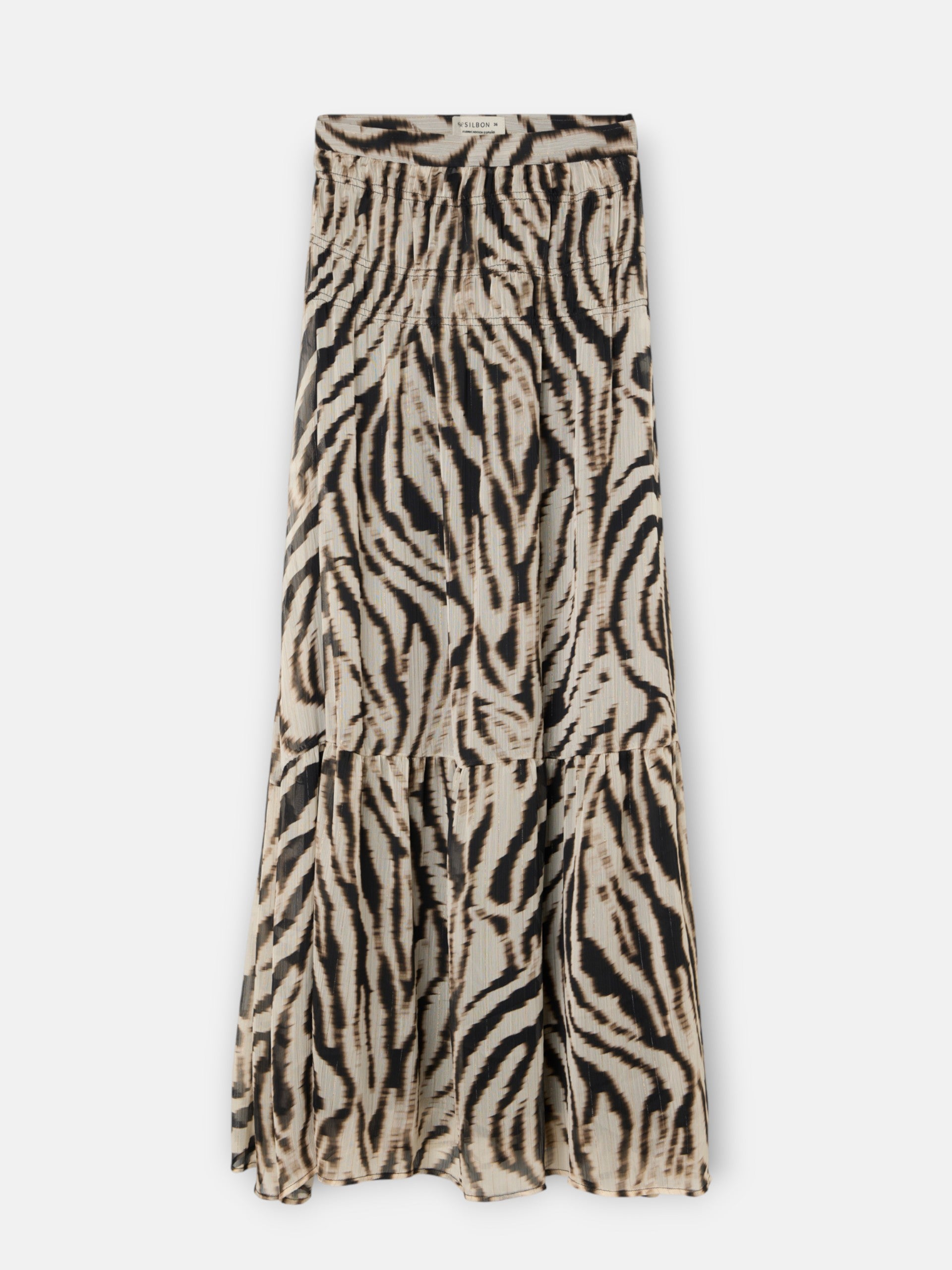 Saia comprida estampado animal print preto