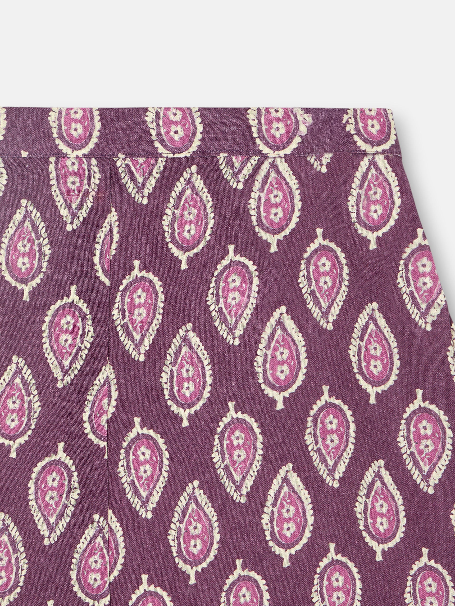 Jupe longue imprimée bordeaux