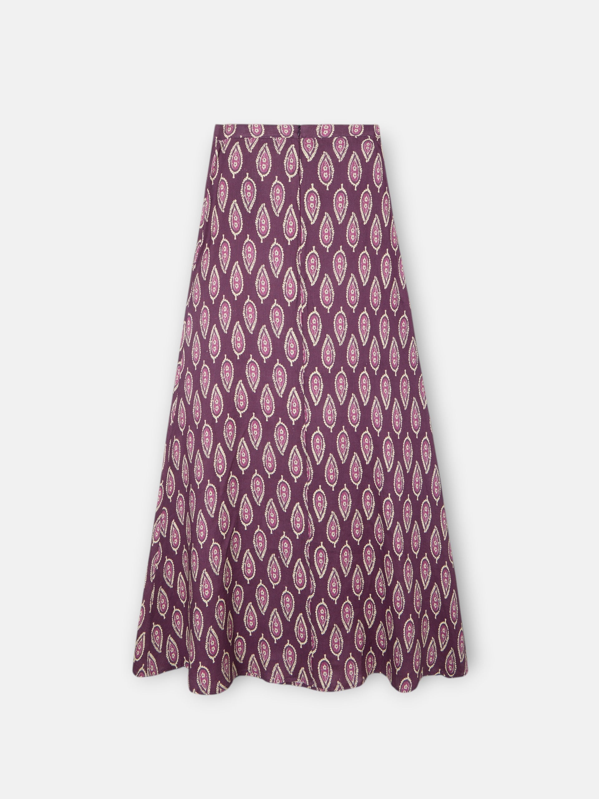 Falda larga estampado burdeos