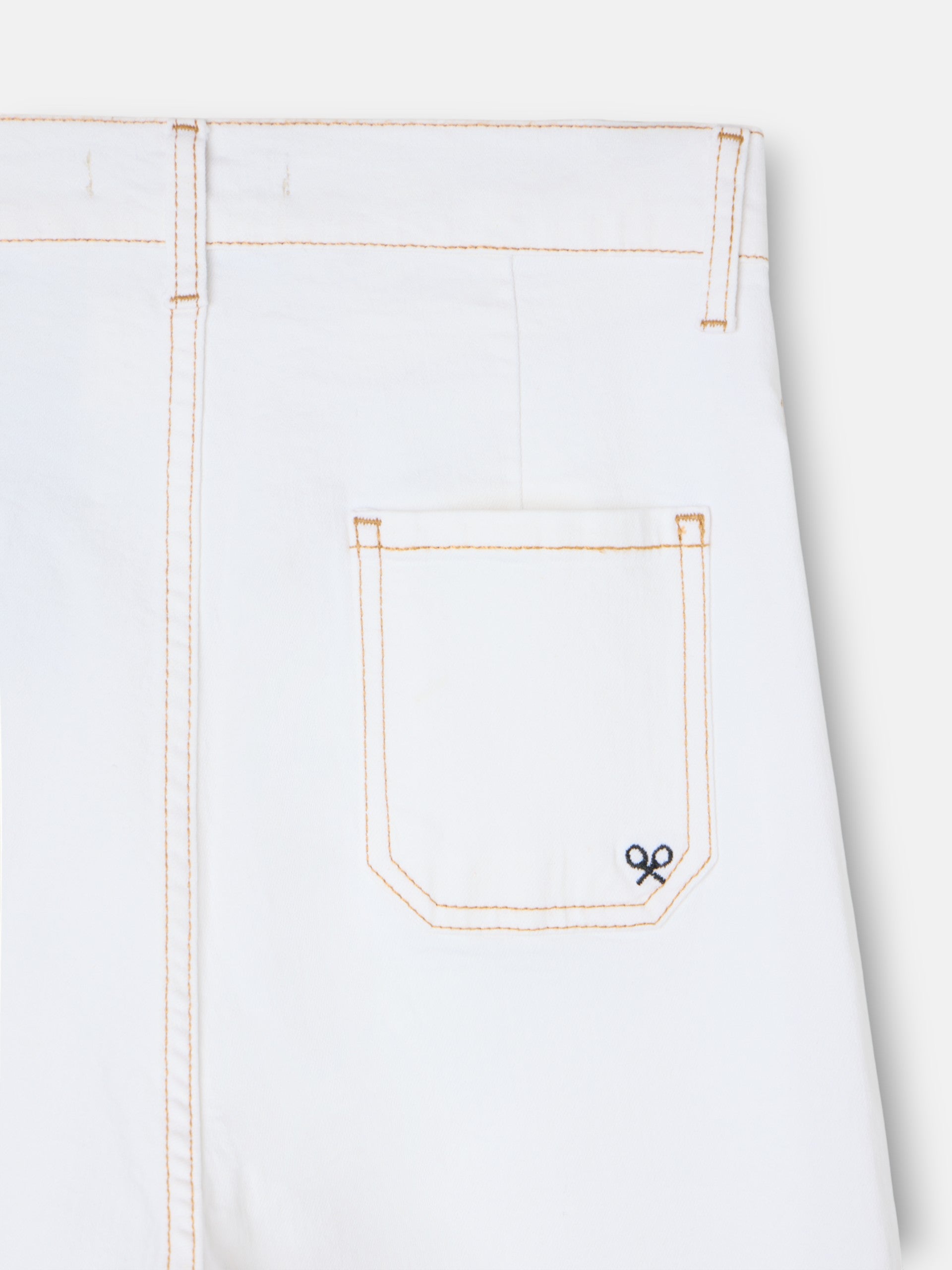 Pantalon denim hebillas blanco