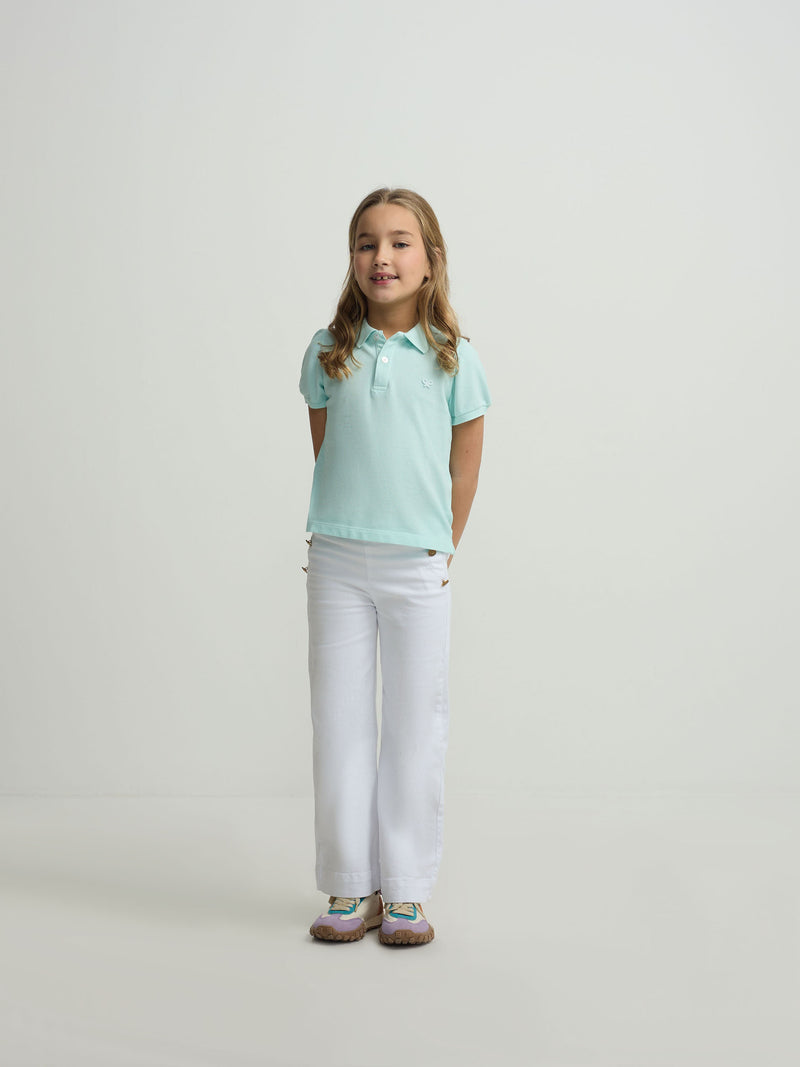 Calças de menina marinheiro branco