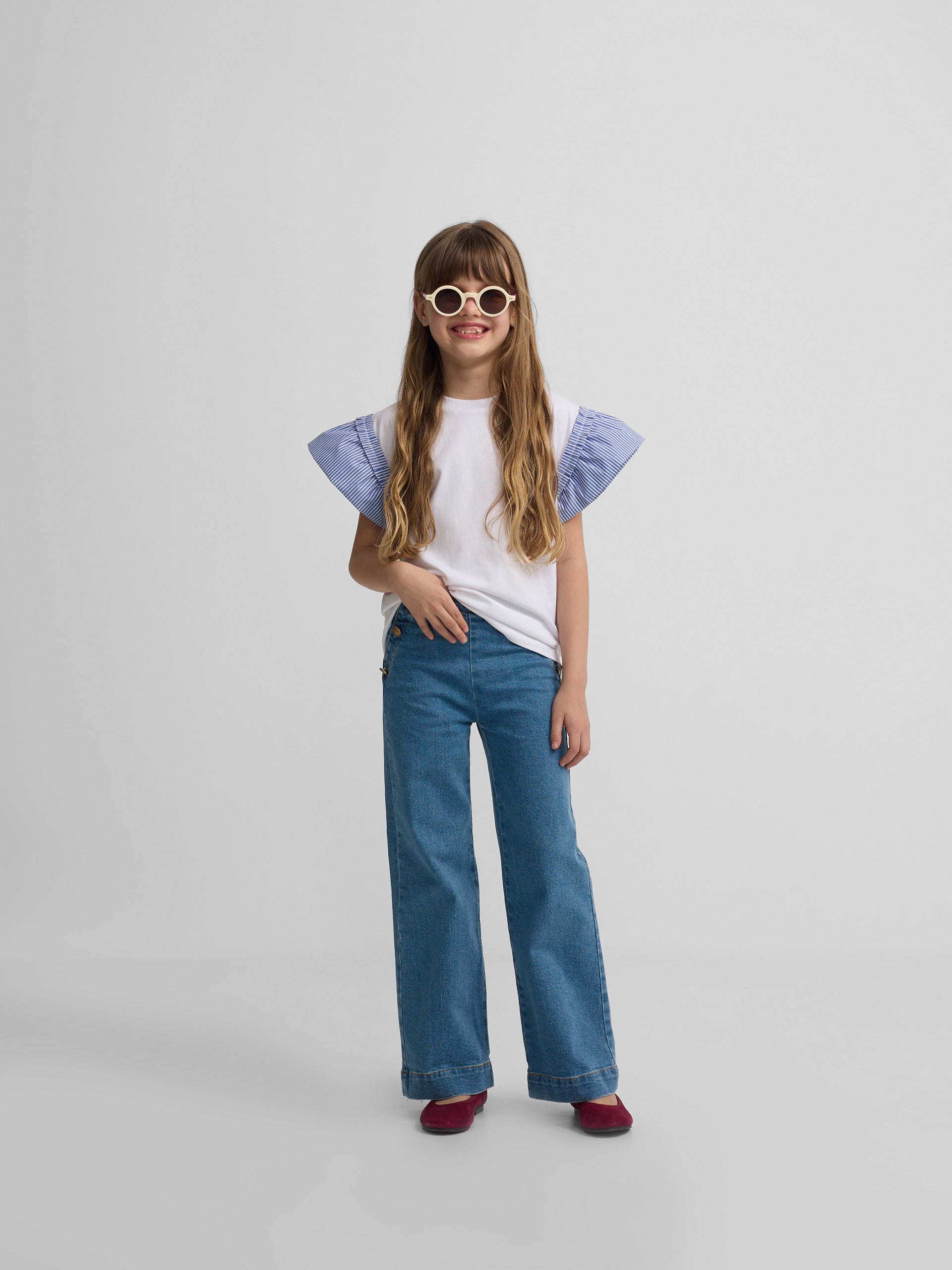 Pantalon fille marin denim