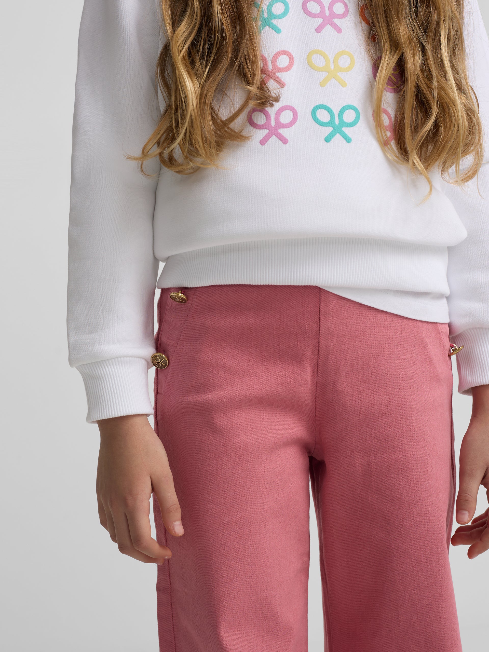 Pantalon girl marinero rosa