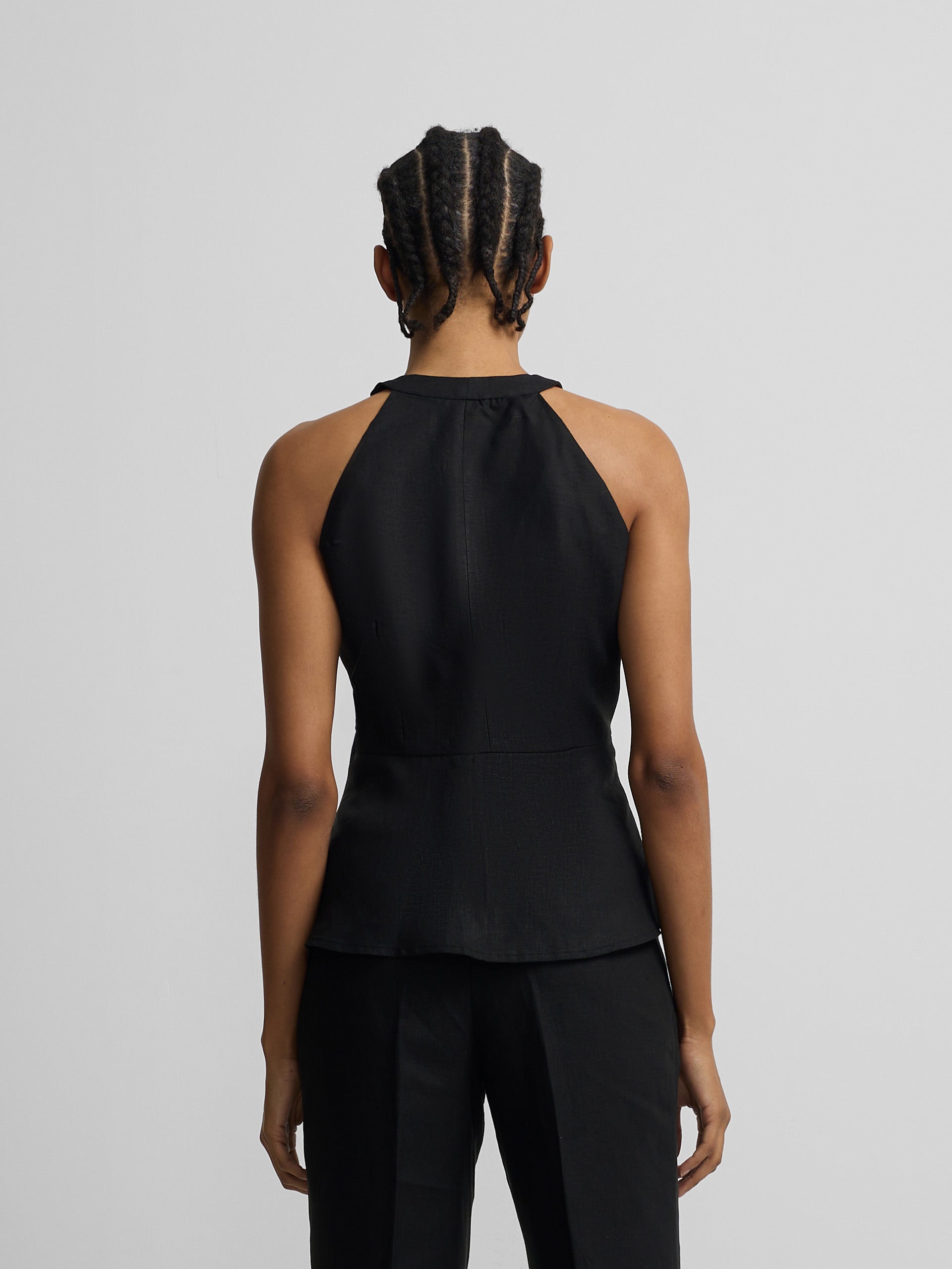 Calças de linho pretas