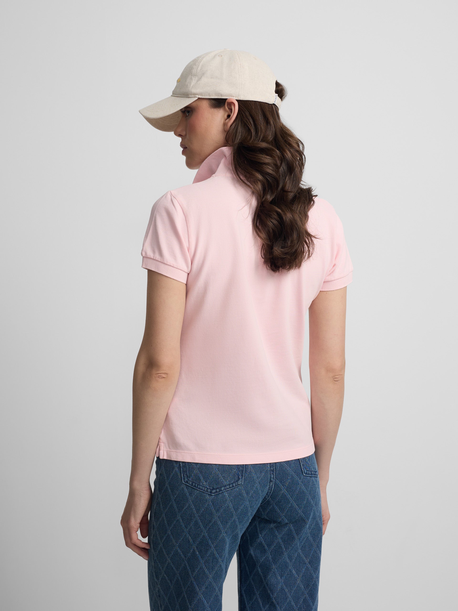 Polo mulher clássico rosa claro