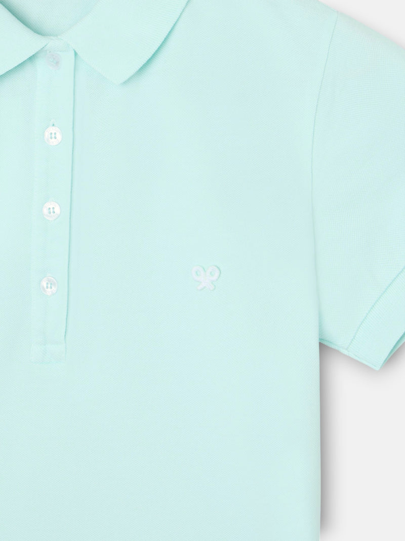 Classic women's polo in aqua green