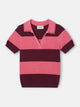 Polo punto manga corta rayas rosas