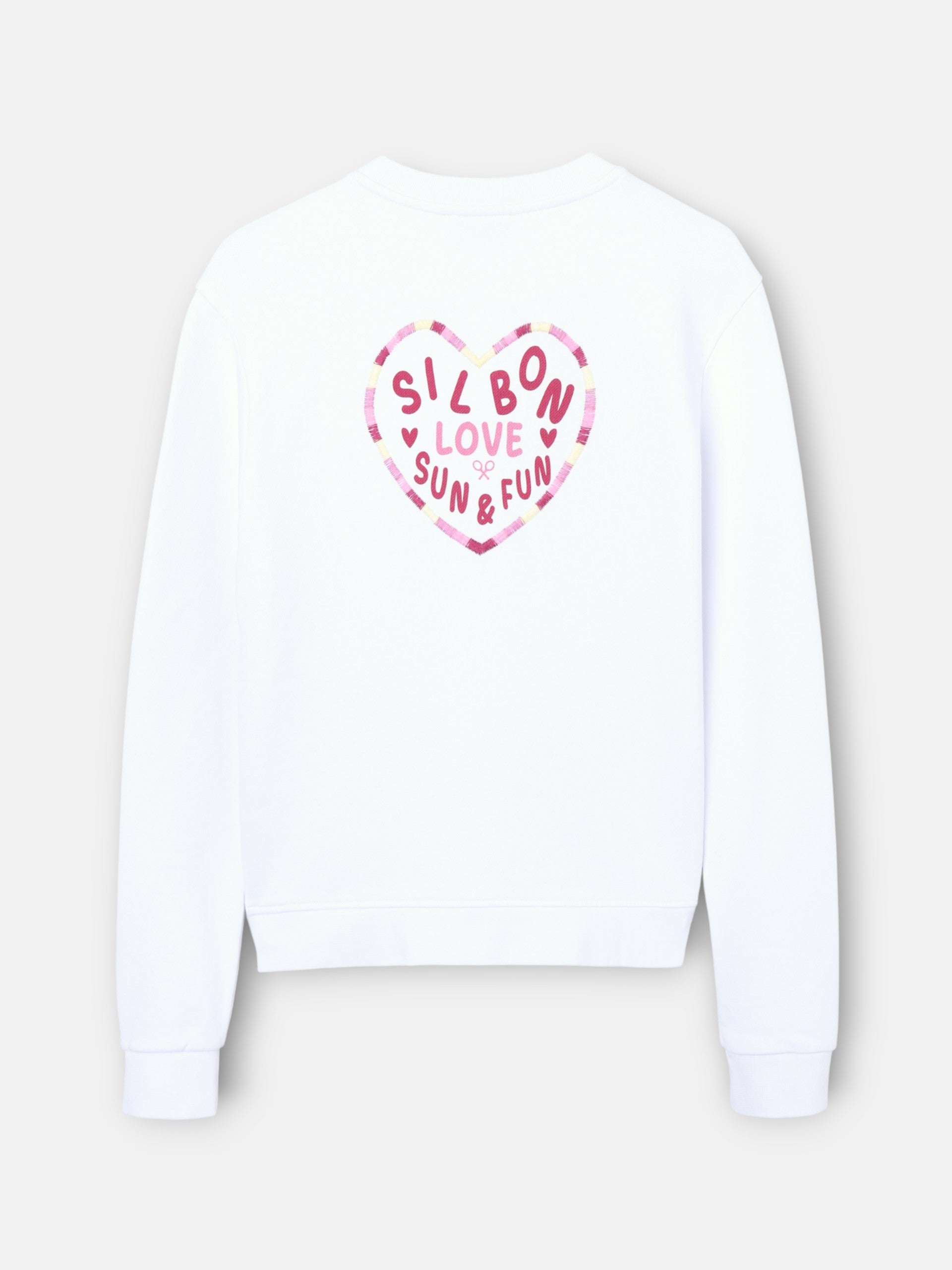 Women's sweatshirt with heart and love design white