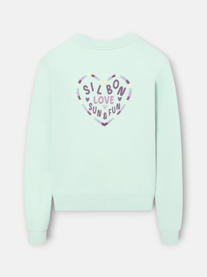 Sweatshirt mulher coração love verde