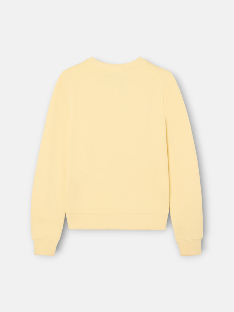 Sweat-shirt femme détail cordons jaune