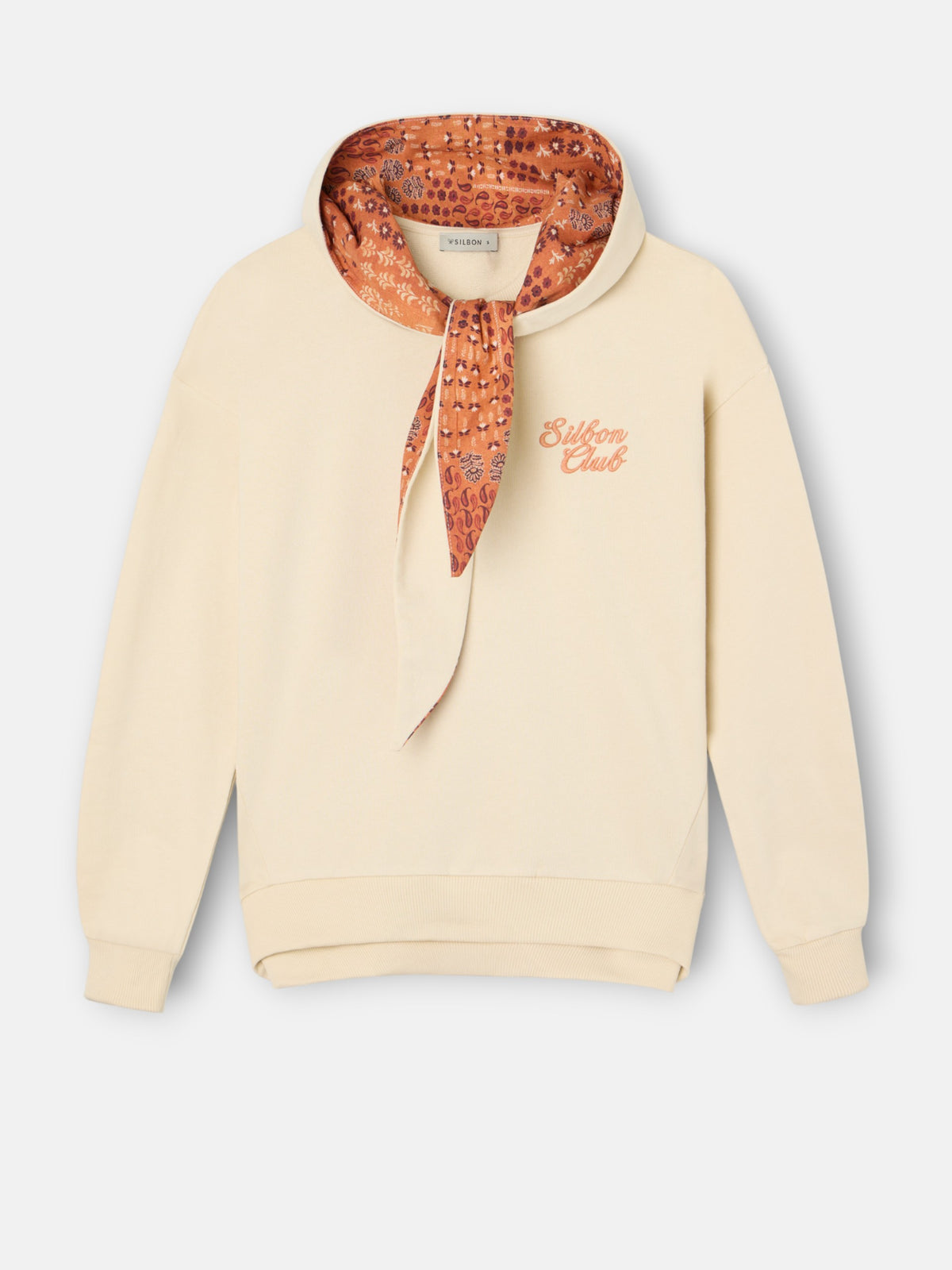 Sweat-shirt femme nœud écru