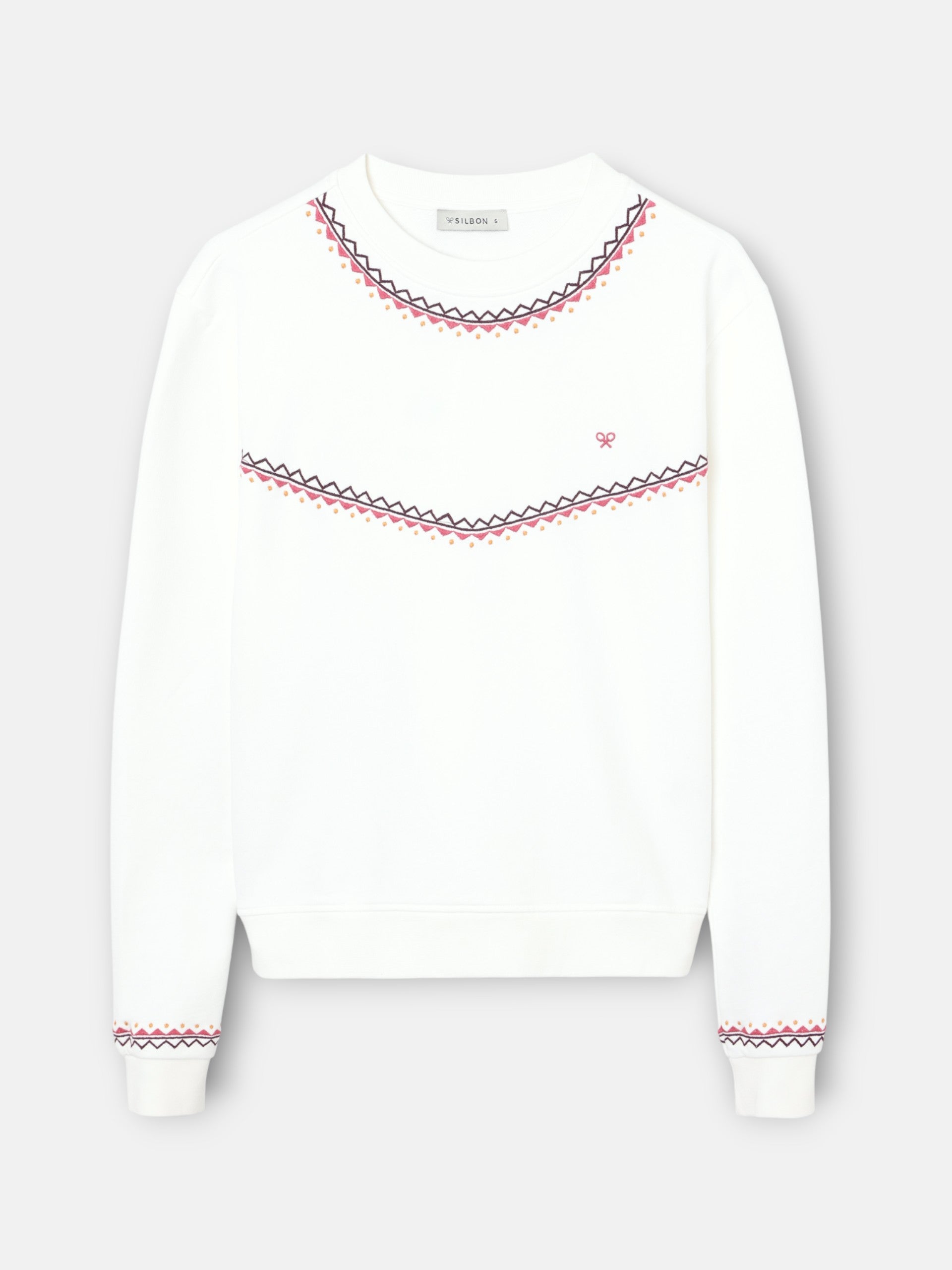 Sudadera woman bordados etnicos cruda