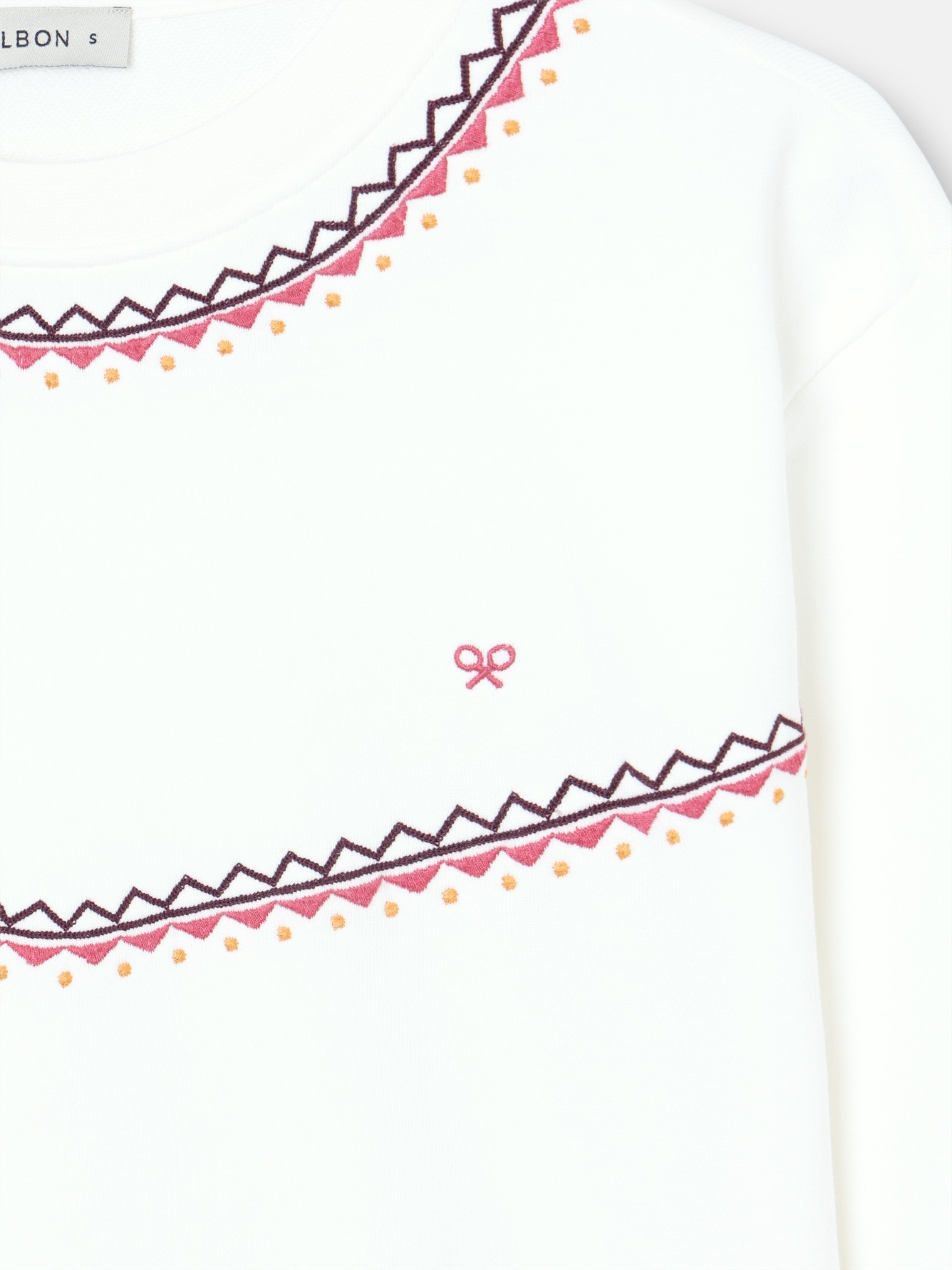 Sudadera woman bordados etnicos cruda