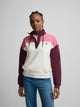 Women's sweatshirt with pink button neck