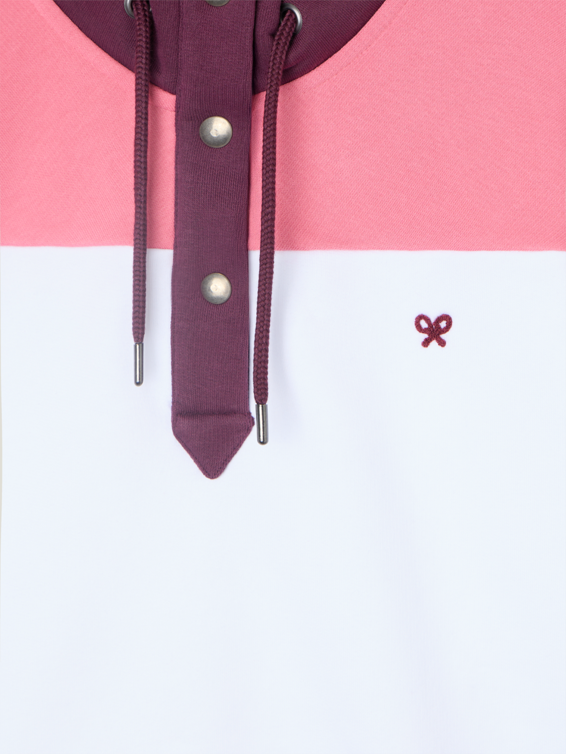 Women's sweatshirt with pink button neck