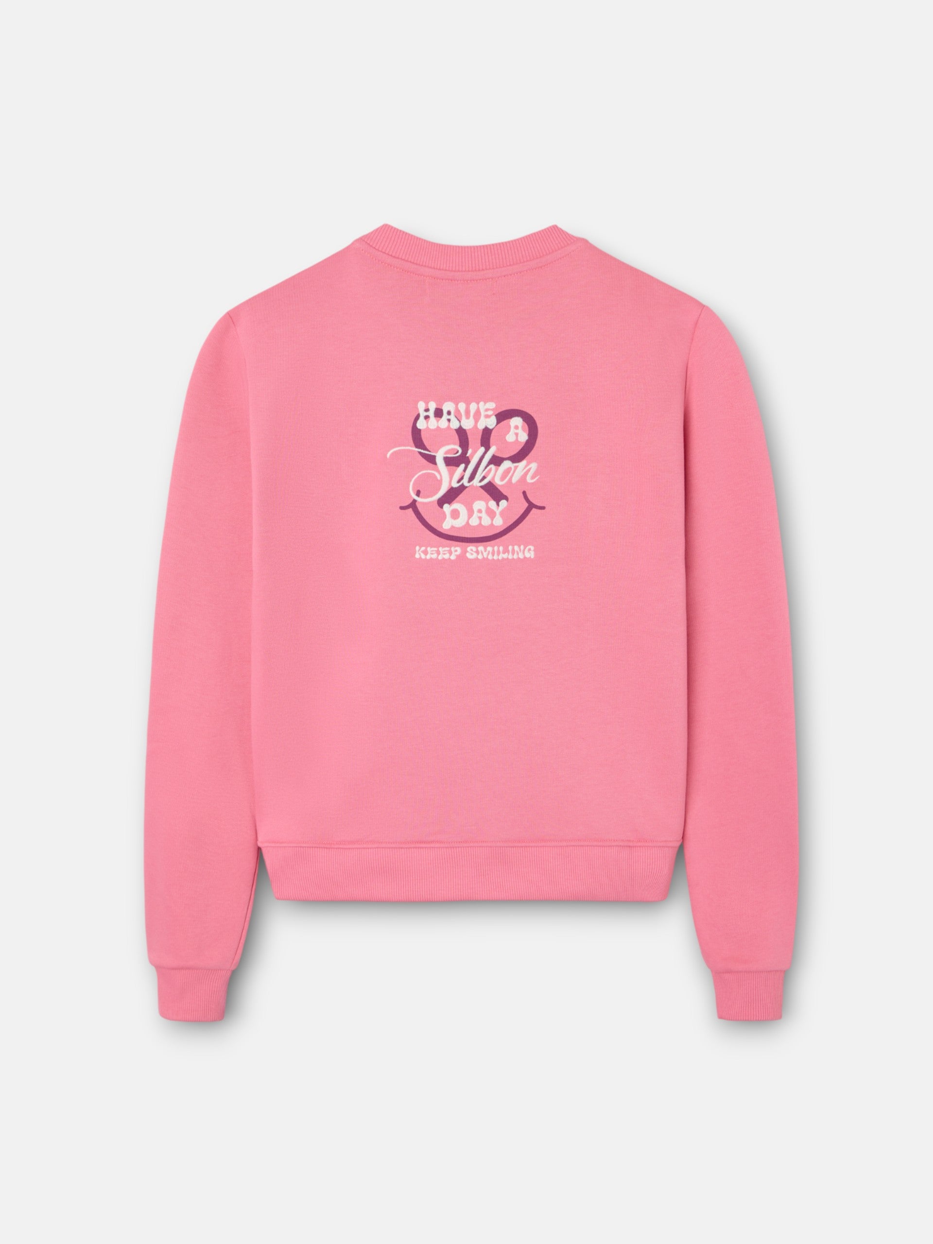 Woman have a silbon day pink sweatshirt