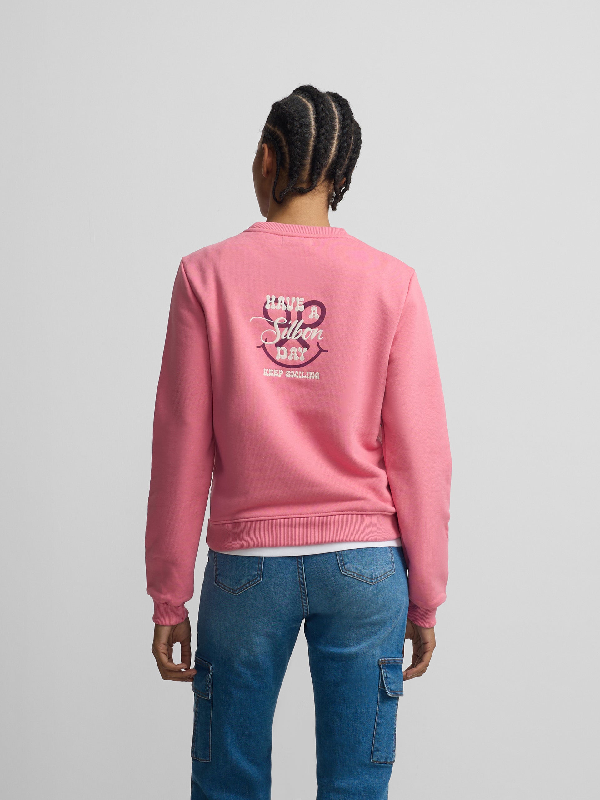 Women's sweatshirt have a Silbon day pink