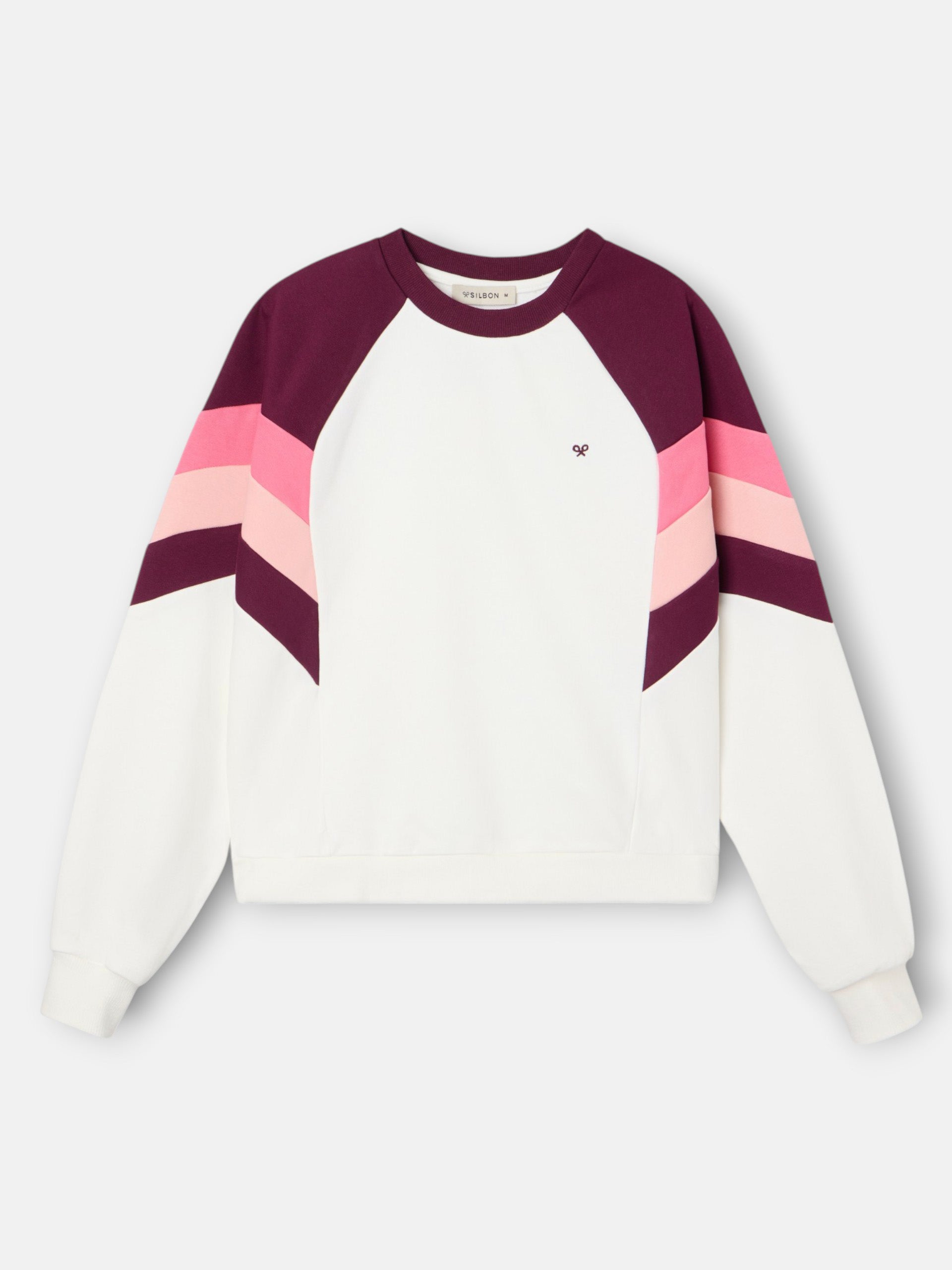 Sweat-shirt femme tricolore violet