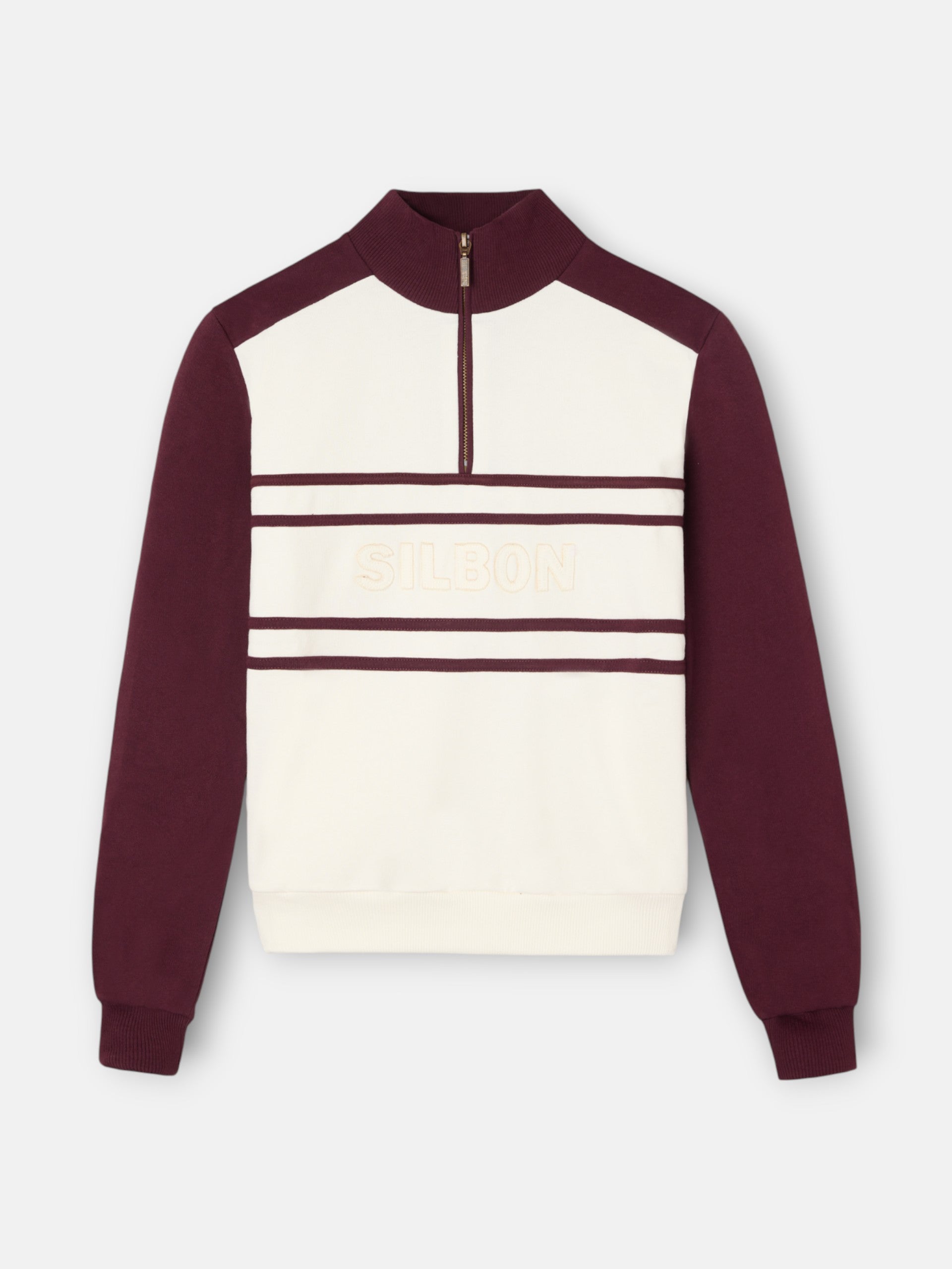 Sweat-shirt zippé bordeaux Silbon pour femme