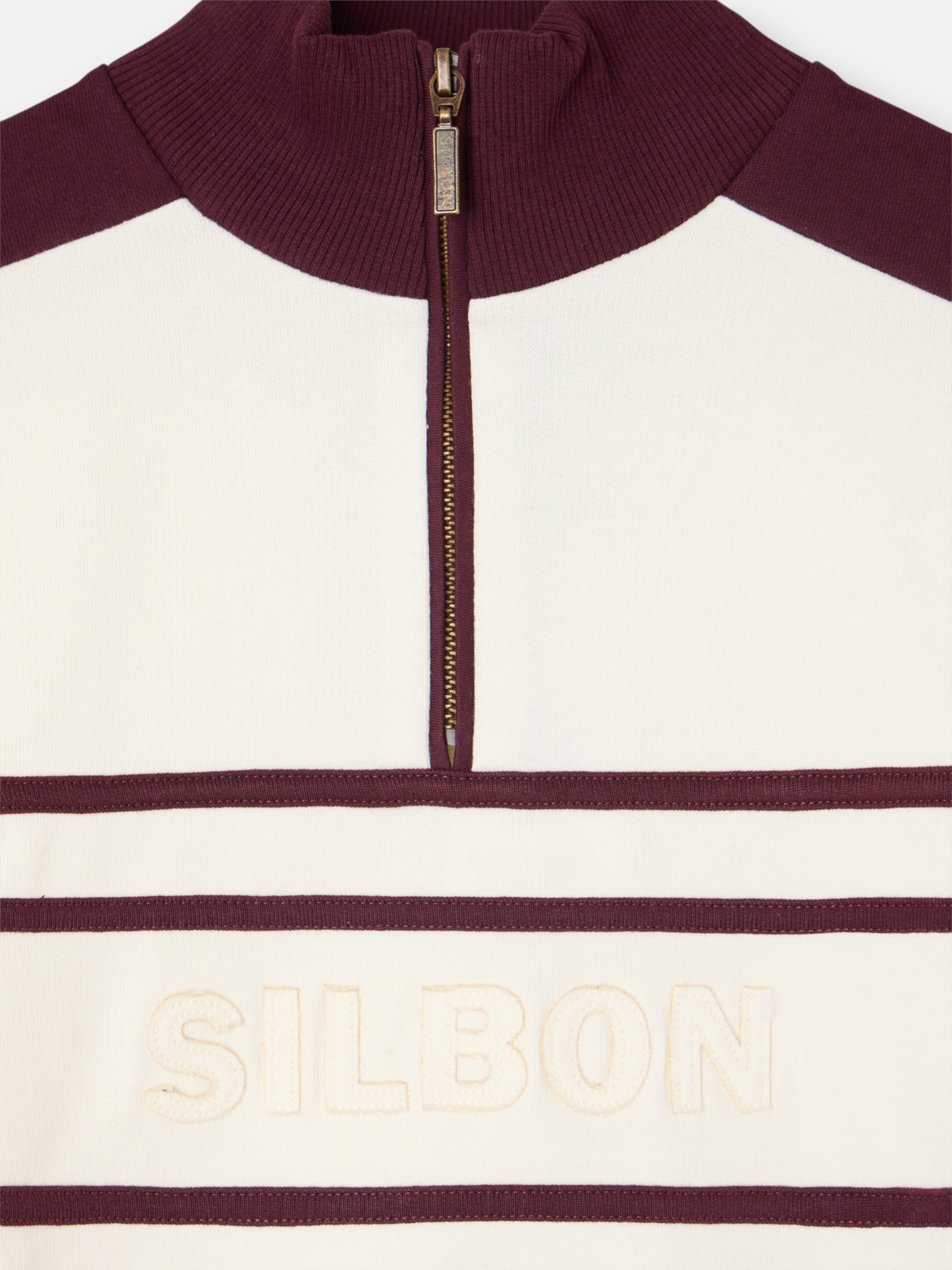 Sweat-shirt zippé bordeaux Silbon pour femme