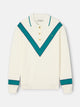 Women's retro green and off-white sweatshirt