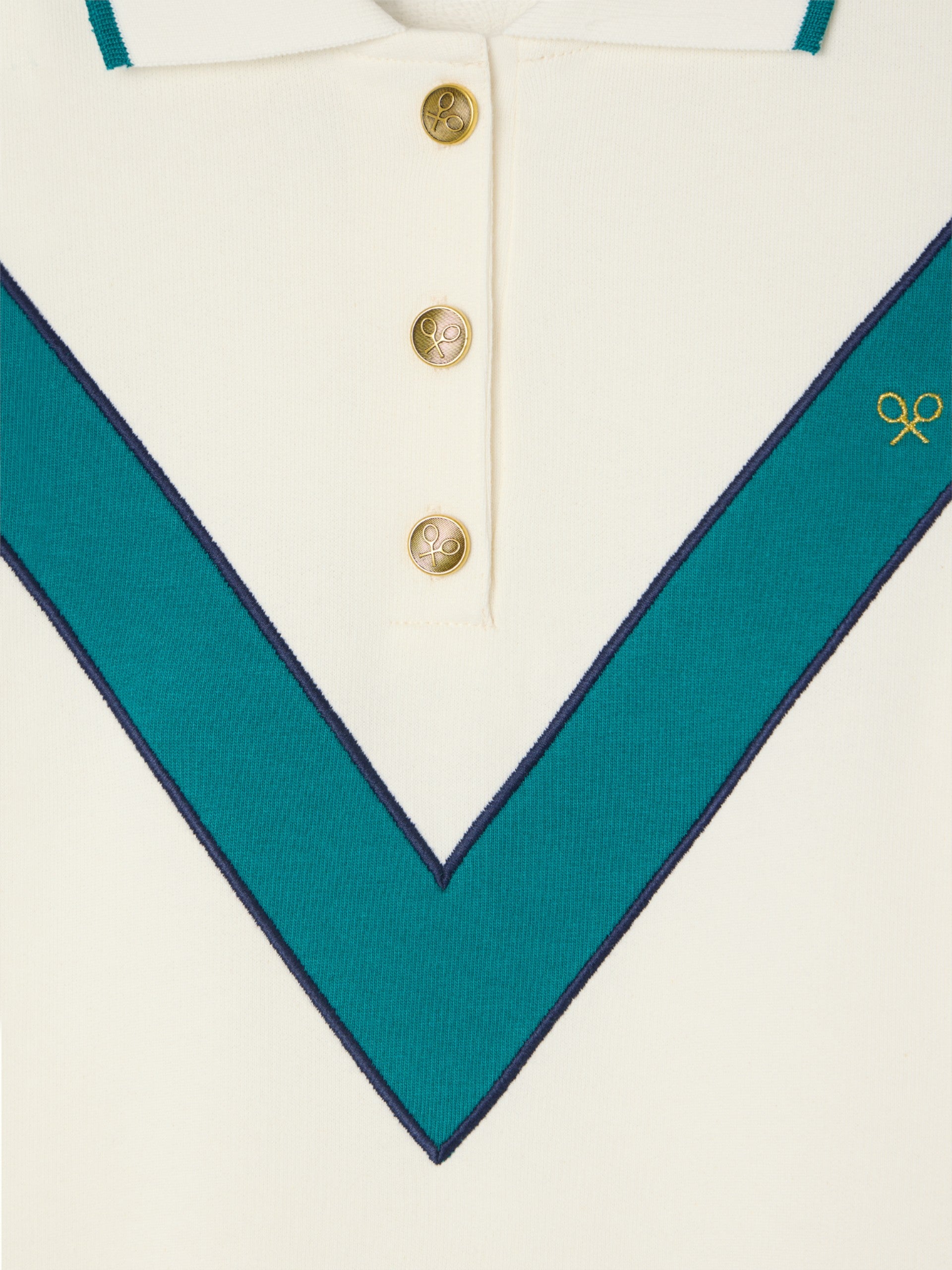 Women's retro green and off-white sweatshirt