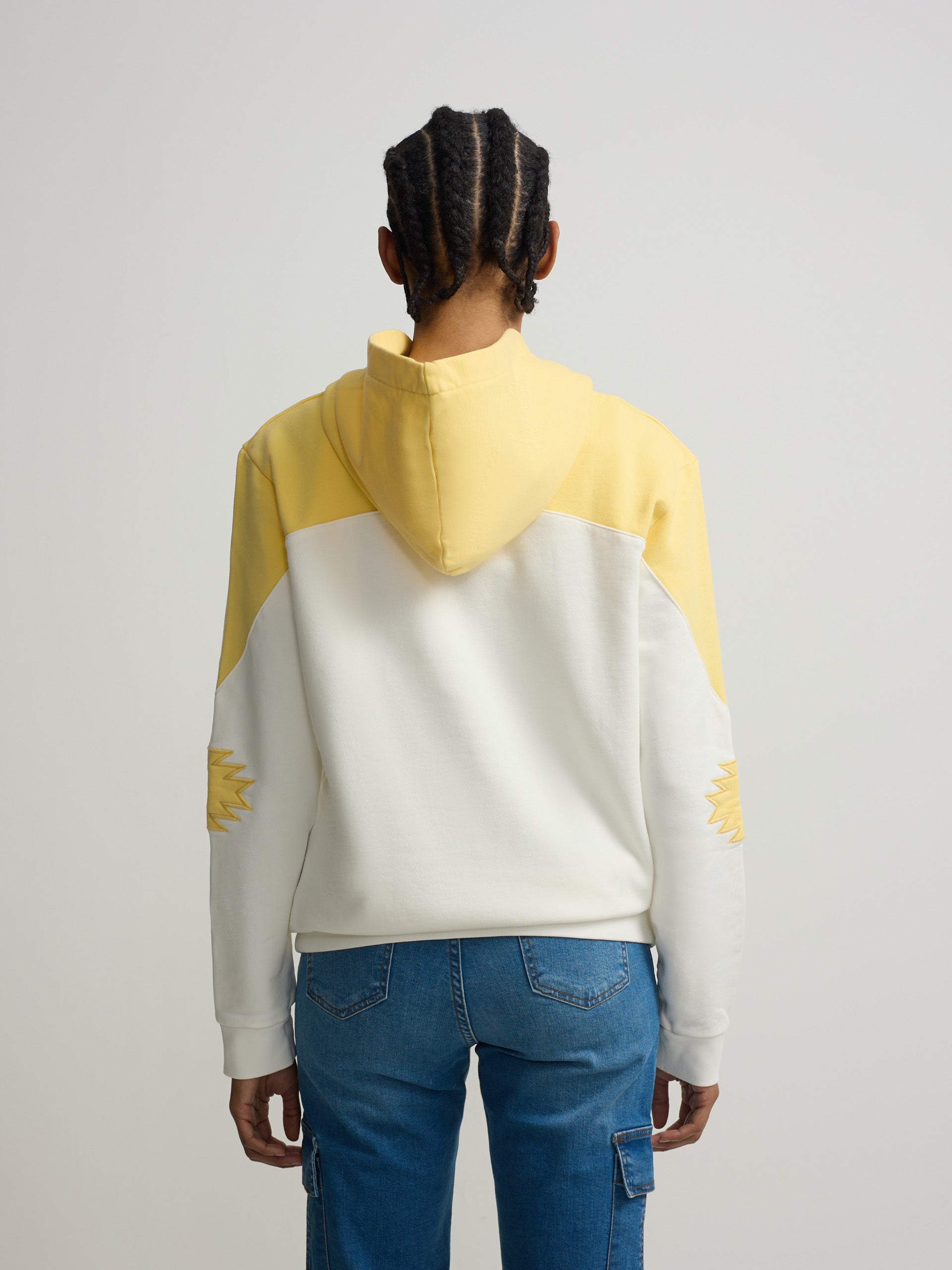 Sweatshirt mulher estrela bicolor cru