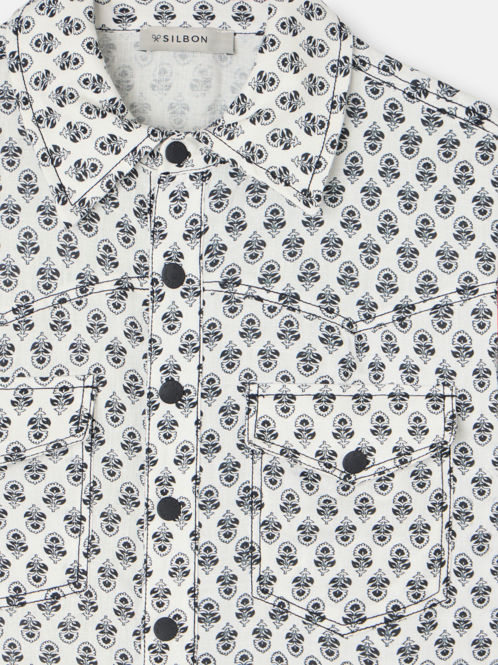 Mono lino estampado blanco