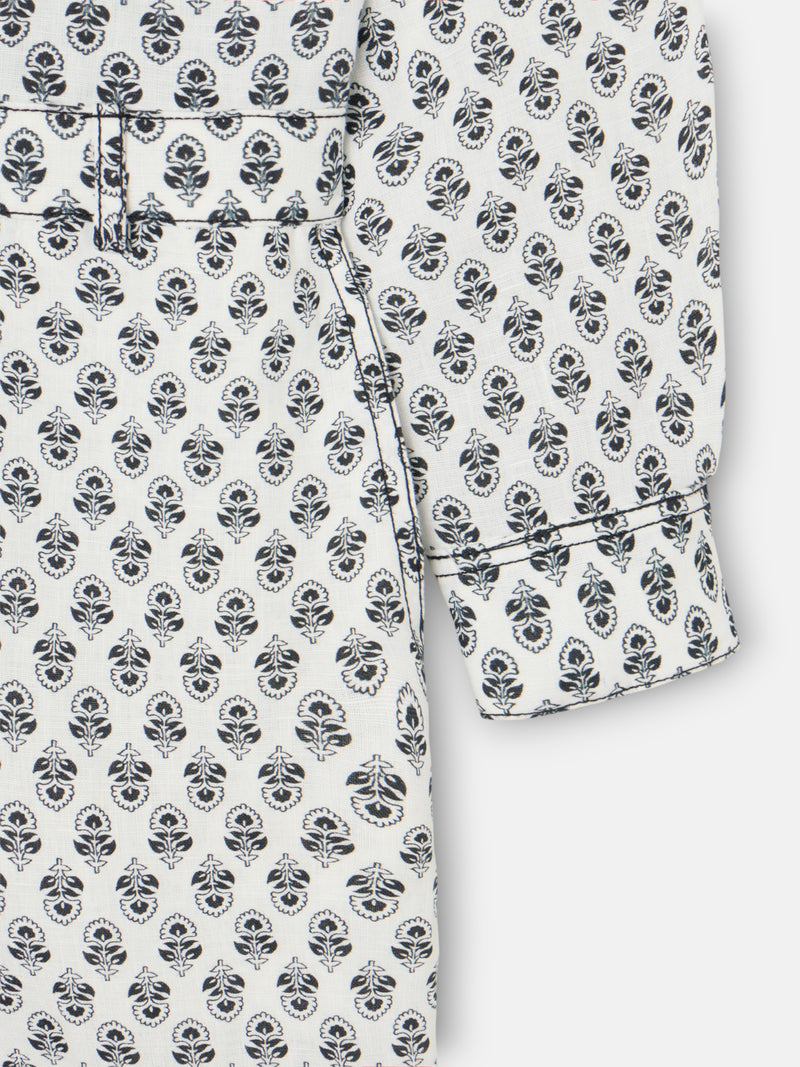 Mono lino estampado blanco