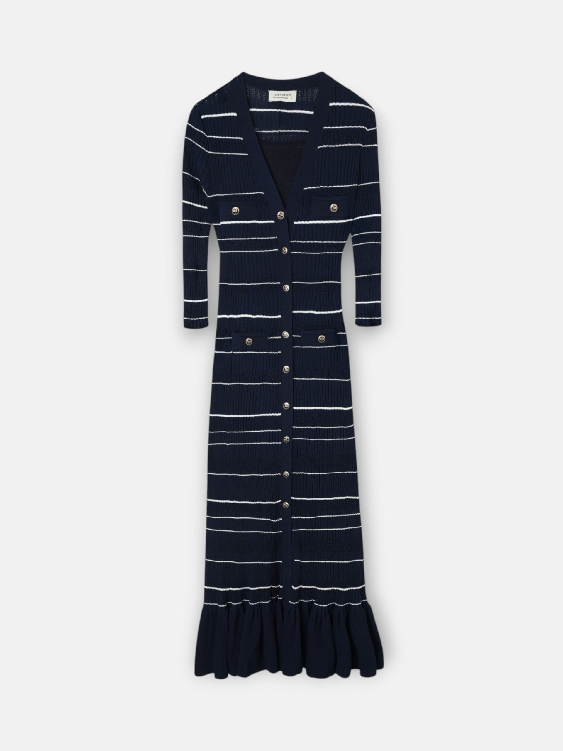 Vestido punto largo marino