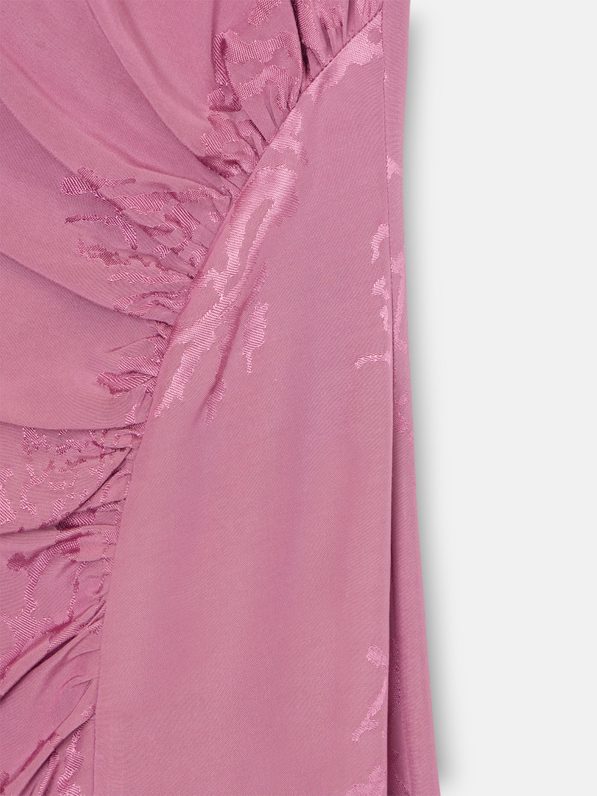 Vestido midi slip jacquard roxo