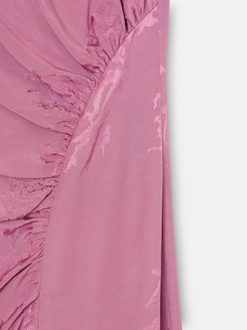 Vestido midi slip jacquard roxo