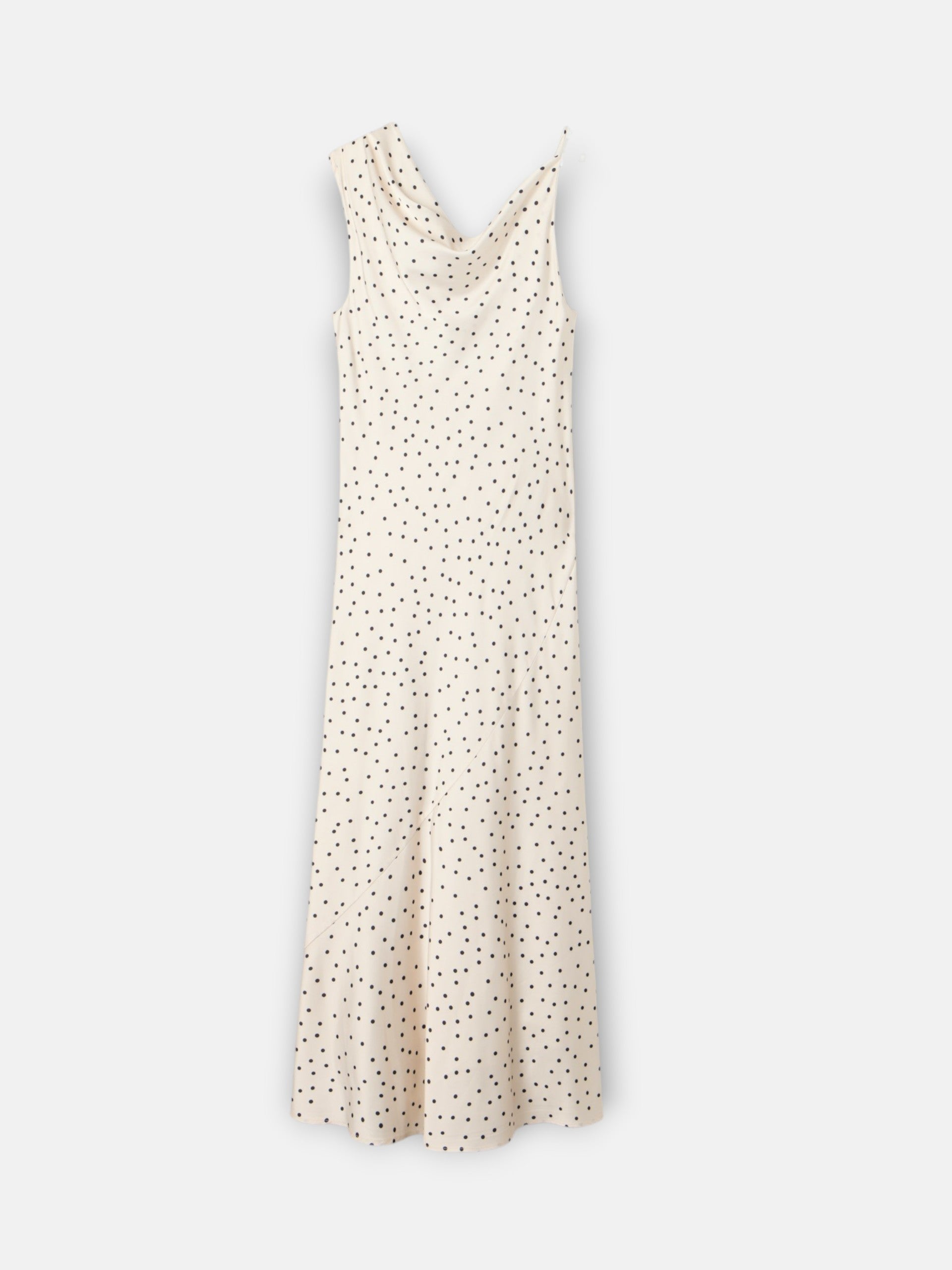 black and white polka dot slip dress