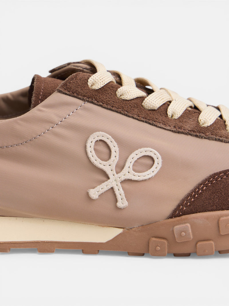 Brown running sneakers