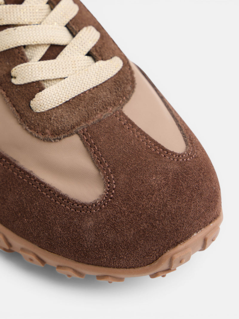 Brown running sneakers