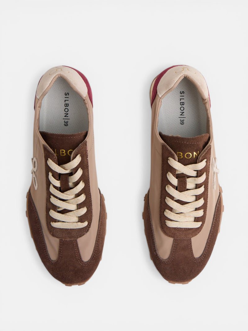 Brown running sneakers