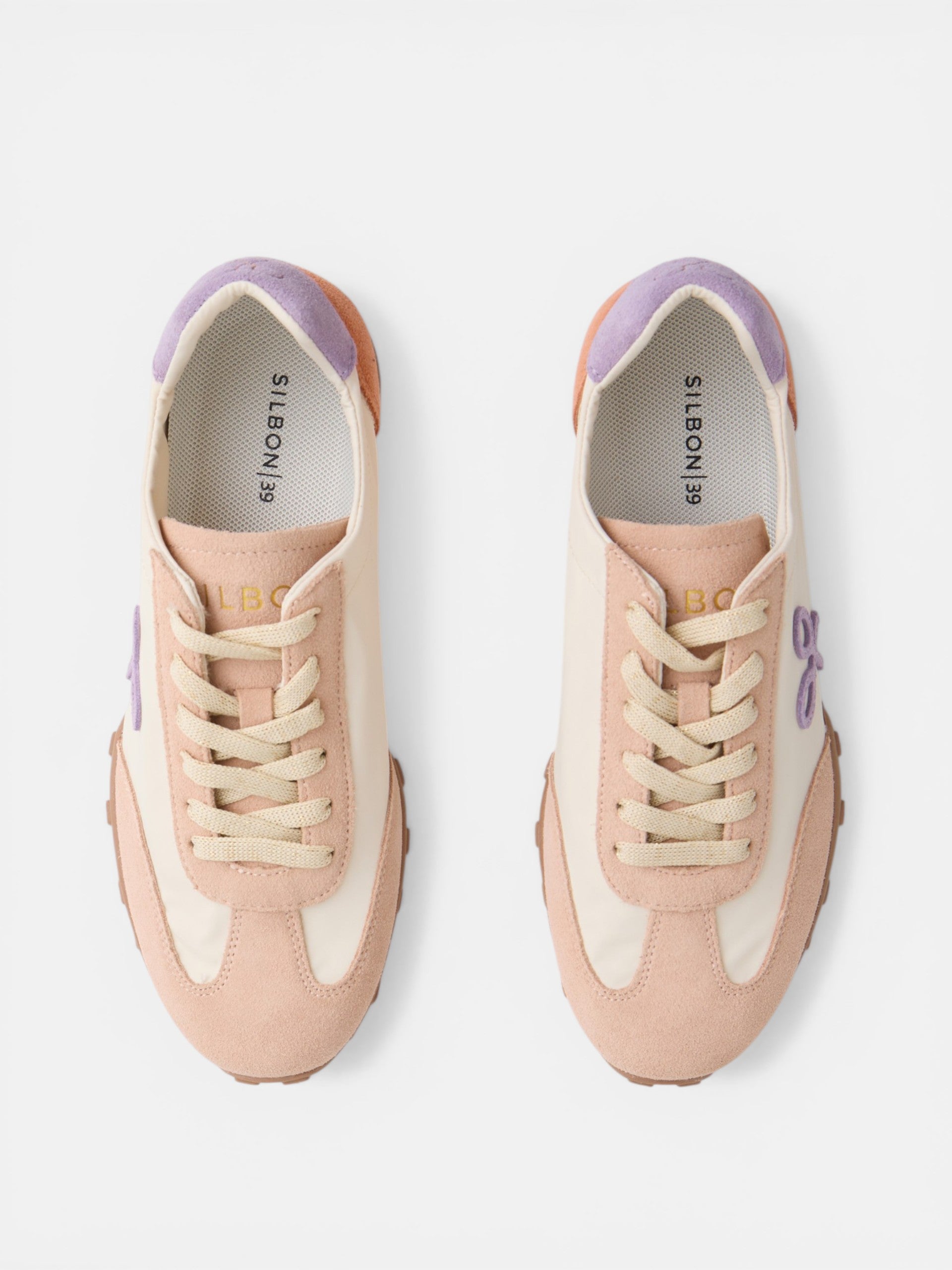 Chaussure de running violette et orange