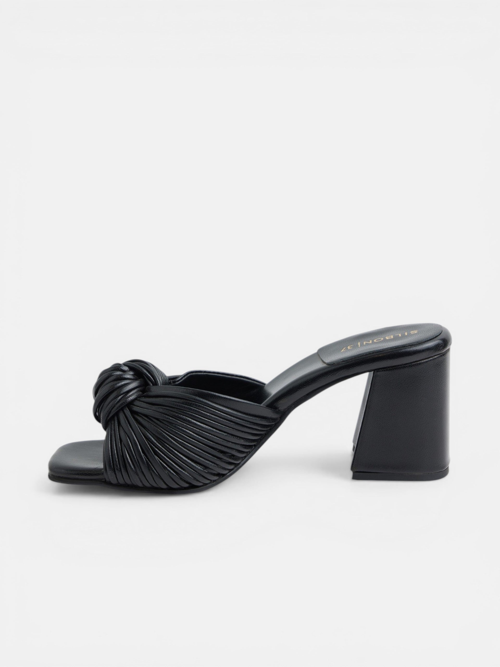 Black rope heel sandal