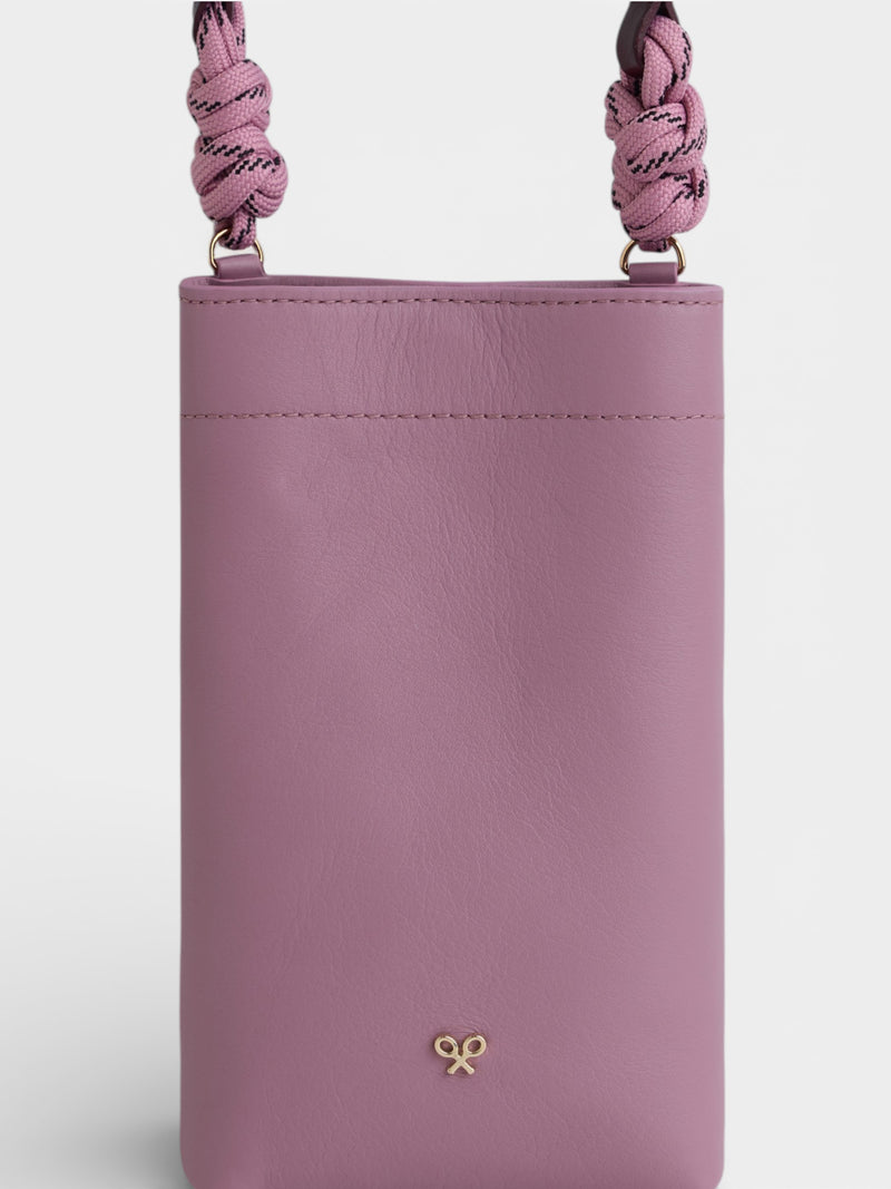 Minibolsa nó rosa e bordô